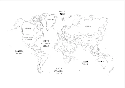 Art for the home Fototapete »Worldmap«, 400x280cm günstig online kaufen