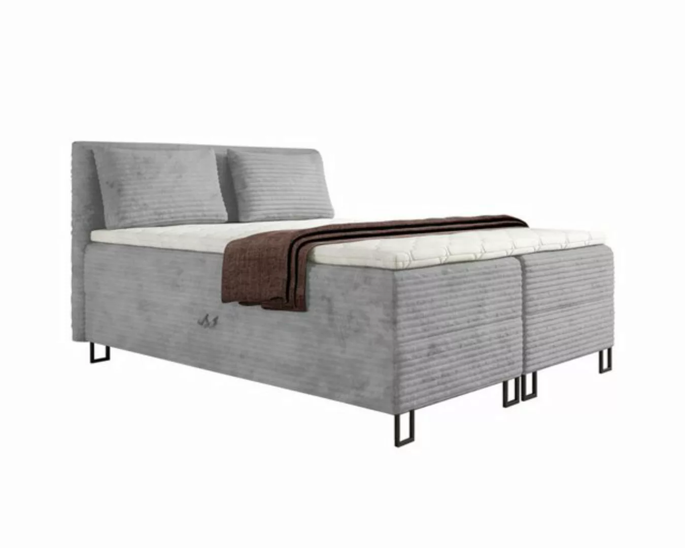 Deine Möbel 24 Boxspringbett TEXAS Boxbett Komplettbett Polsterbett (Velour günstig online kaufen