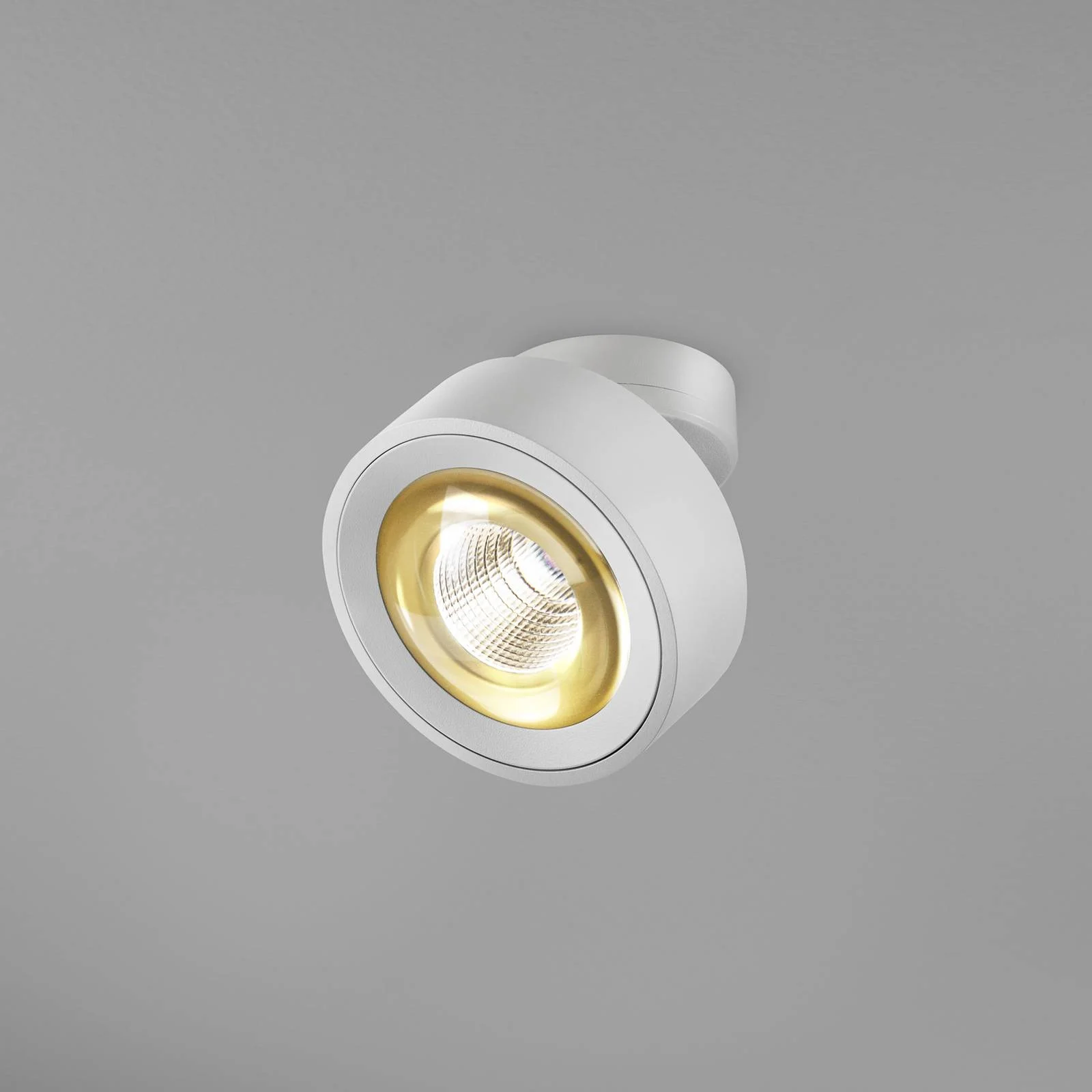 Egger LED-Spot Clippo Optic, weiß/gold, Ø 12 cm, DTW günstig online kaufen