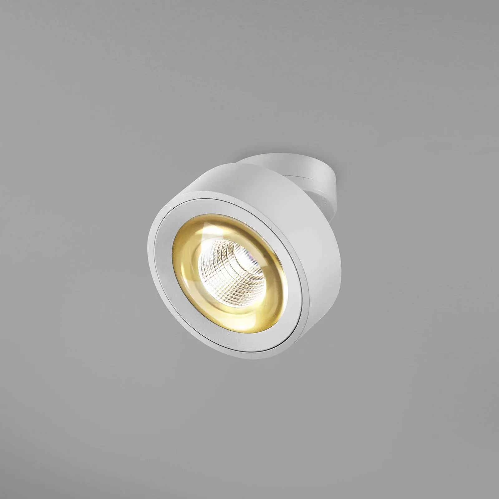 Egger DLS LED-Spot Clippo Optic, weiß/gold, Ø 12 cm, DTW günstig online kaufen