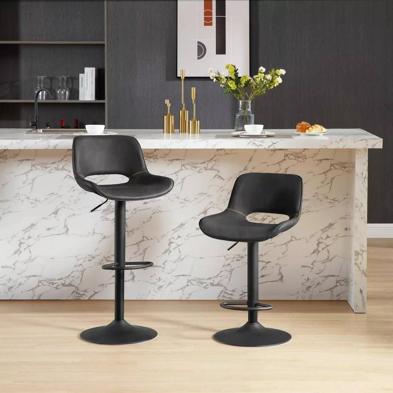 Woltu Barhocker (2 St), höhenverstellbar, Tresenstuhl, günstig online kaufen