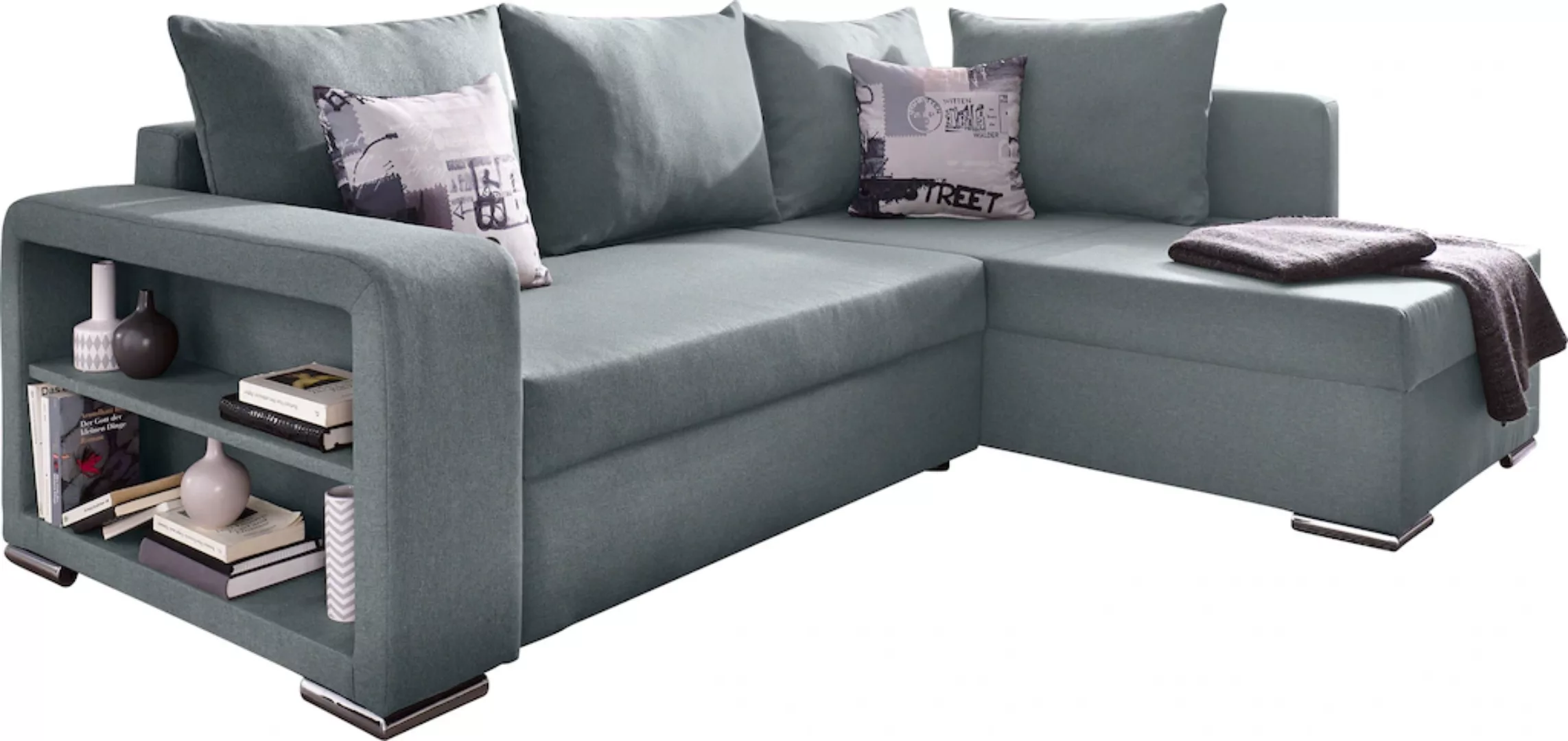 COLLECTION AB Ecksofa John L-Form, mit Bettfunktion, Bettkasten und Regalar günstig online kaufen