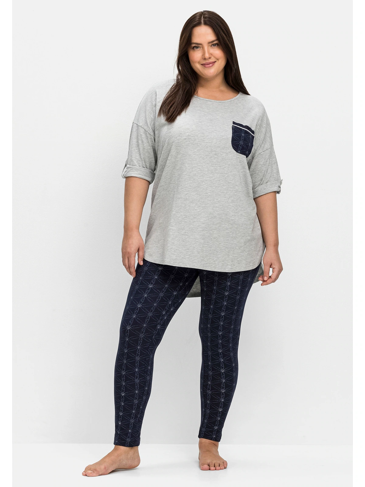 Sheego Pyjama "Große Größen", (Set), Set aus Shirt und Leggings günstig online kaufen