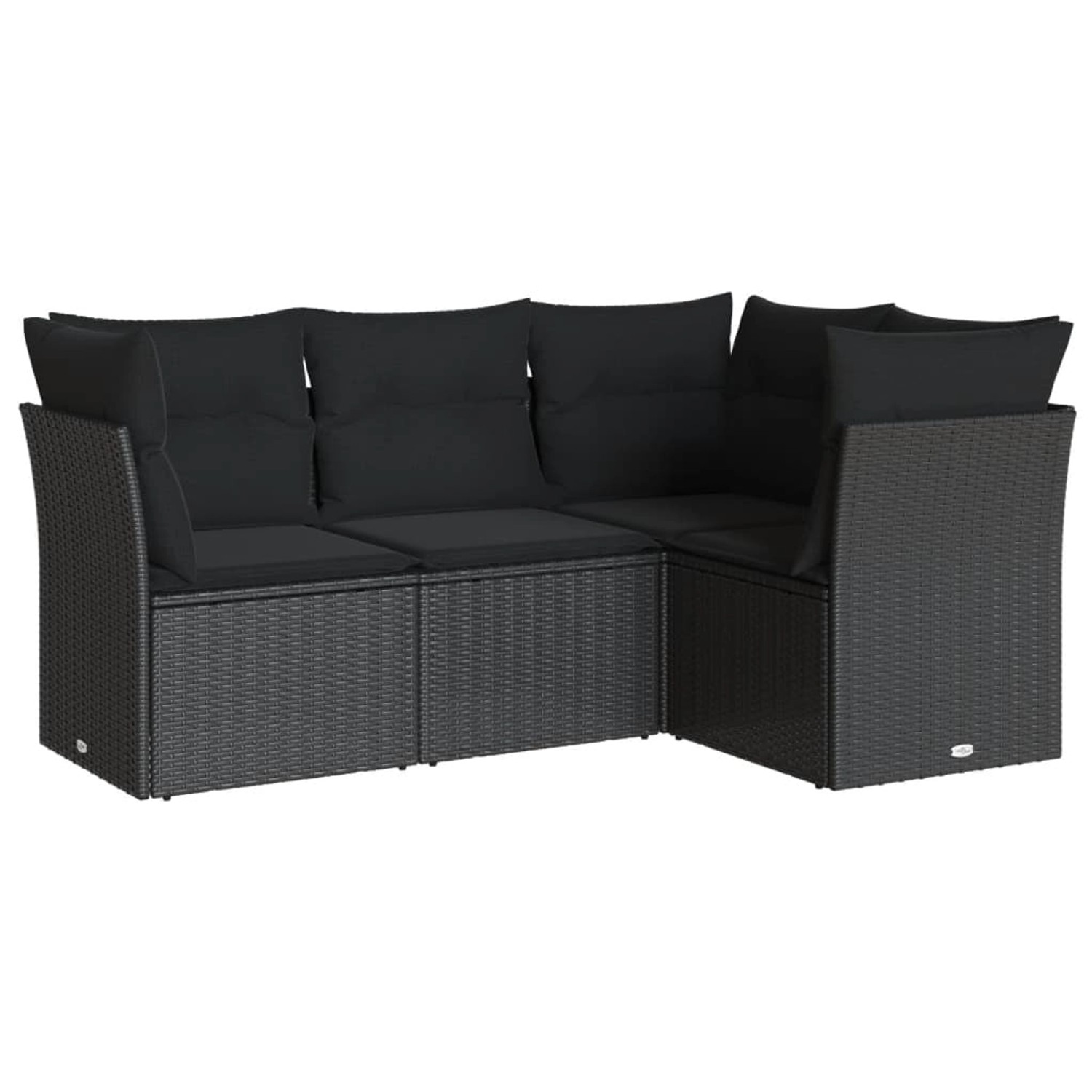 vidaXL 4-tlg Garten-Sofagarnitur mit Kissen Schwarz Poly Rattan Modell 16 günstig online kaufen