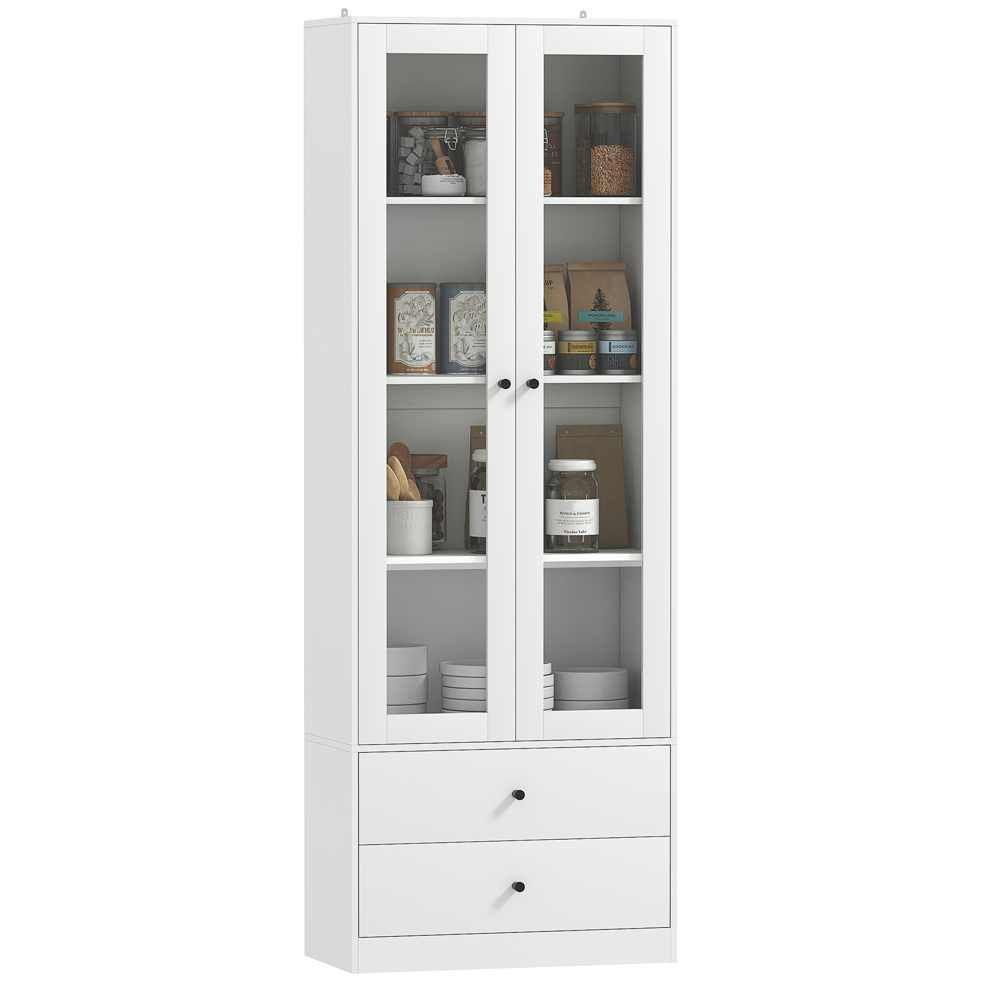 HOMCOM Kommode mit Schrank und 2 Schubladen, Möbel für Wohnzimmer und Salon günstig online kaufen