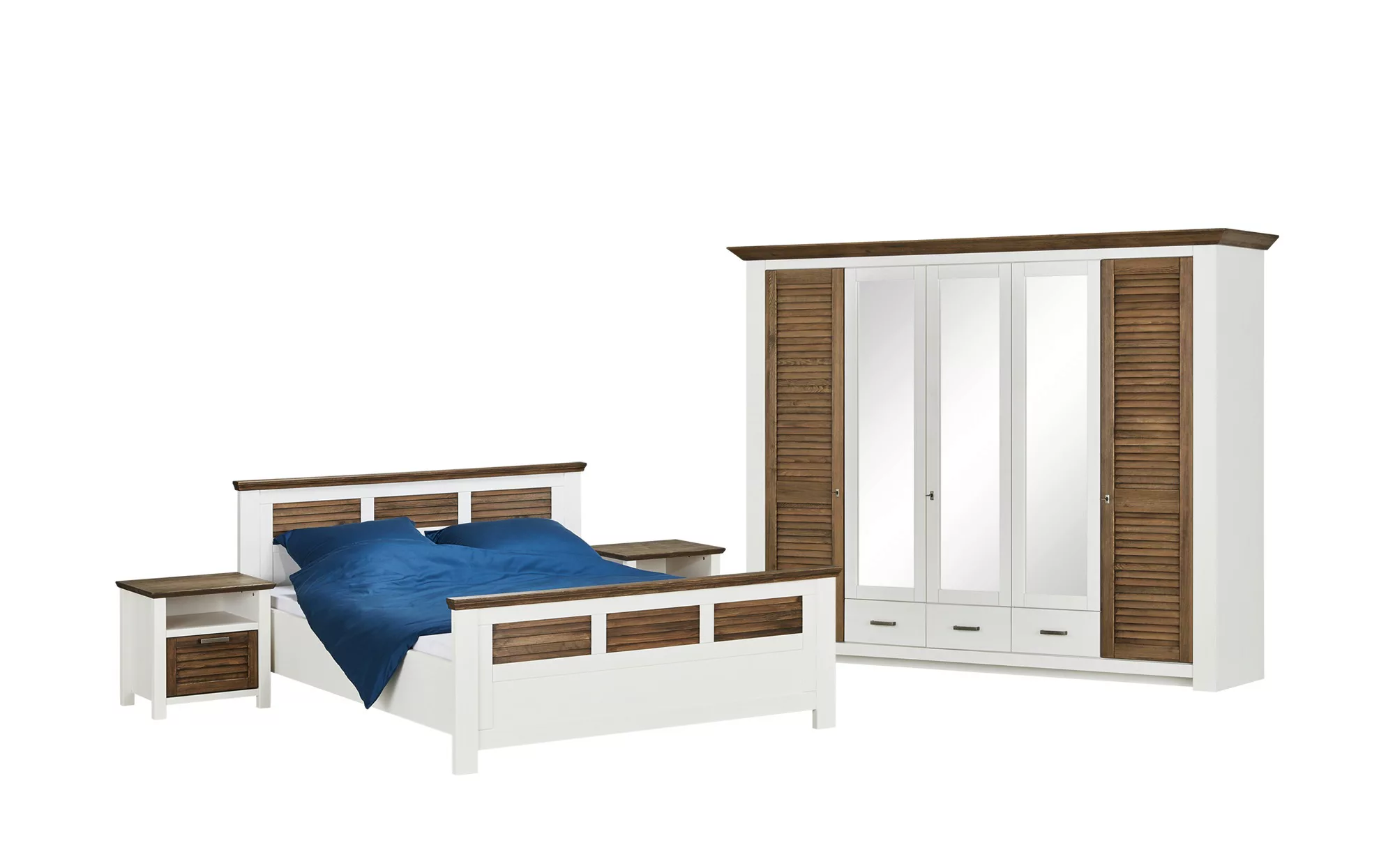 maison bleue Komplett-Schlafzimmer 4-teilig - weiß - 284 cm - 217 cm - 64 c günstig online kaufen