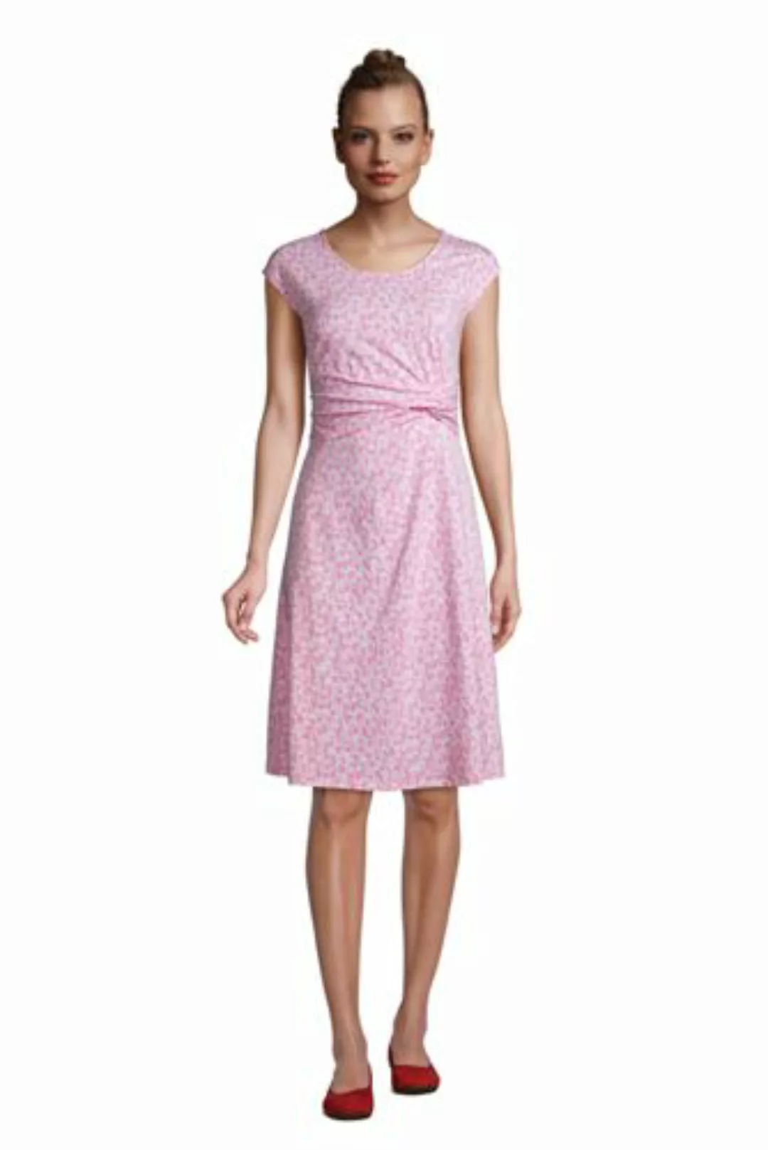 Jersey-Wickelkleid, Damen, Größe: S Normal, Pink, by Lands' End, Salt Washe günstig online kaufen