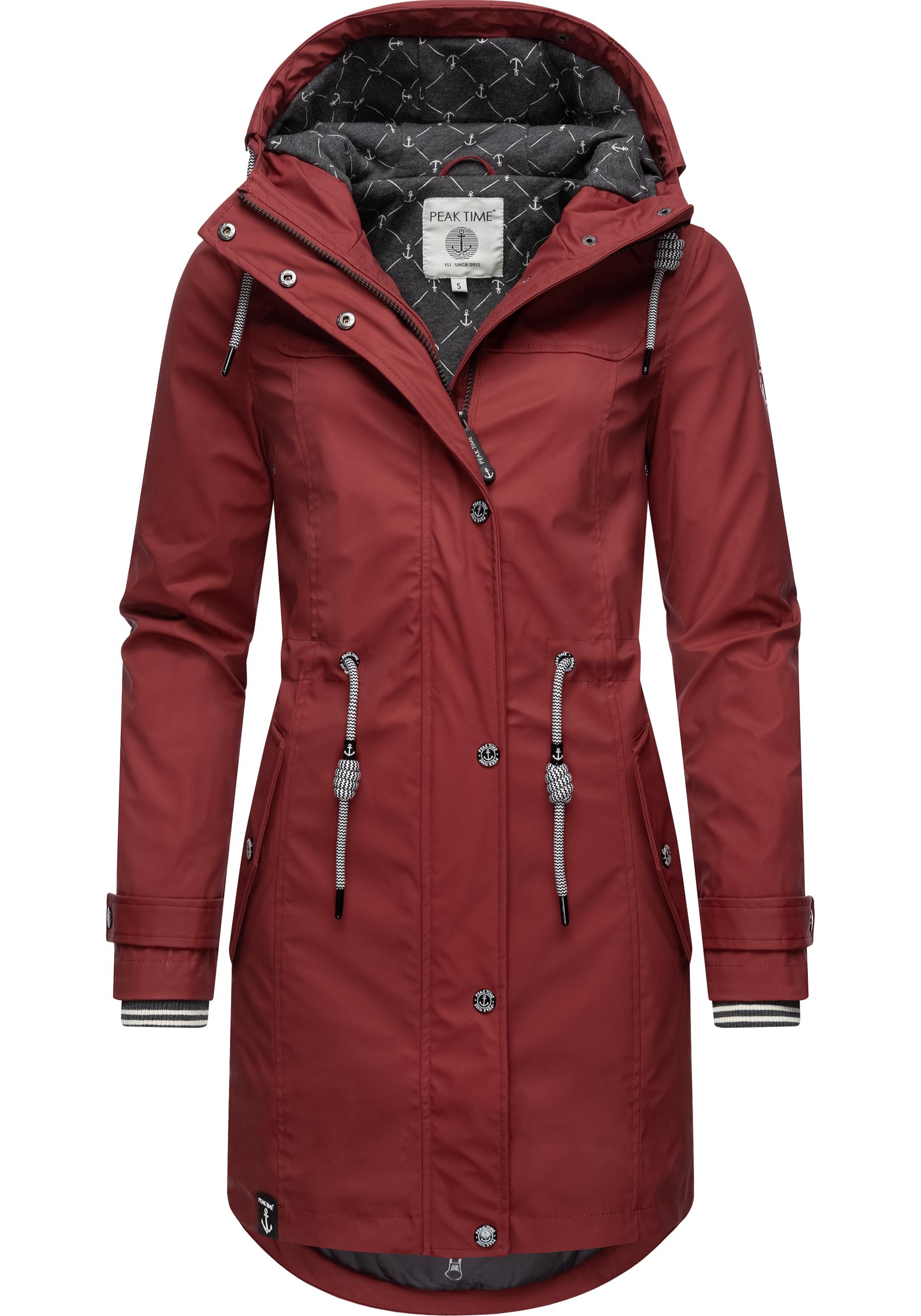 PEAK TIME Regenjacke "L60042", mit Kapuze, stylisch taillierter Regenmantel günstig online kaufen