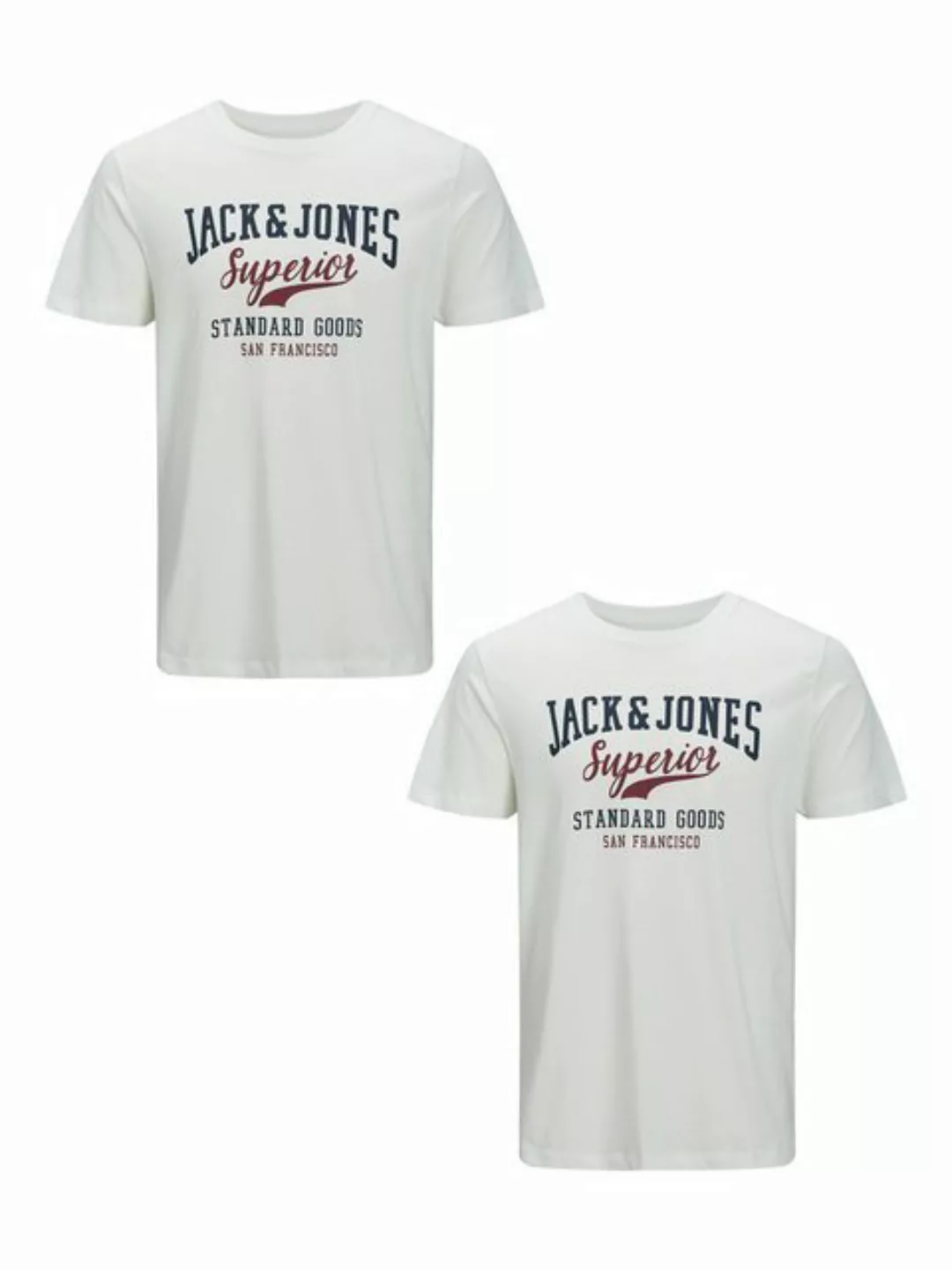 Jack & Jones T-Shirt 2-er Stück Pack Logo T-Shirts Rundhals Shirt JJELOGO ( günstig online kaufen