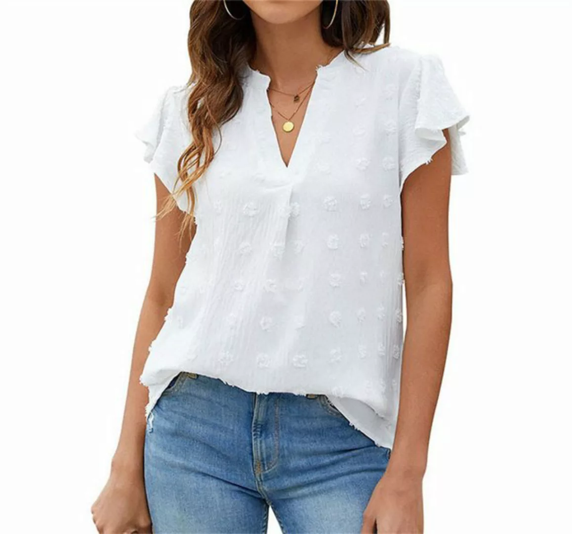AFAZ New Trading UG T-Shirt T-Shirt Damen V-Ausschnitt Kurzarmpullover günstig online kaufen