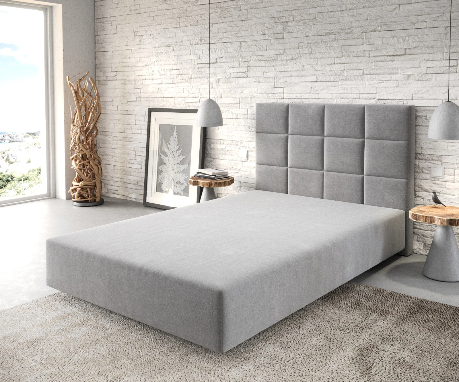 Boxspringgestell Dream-Fine Mikrofaser Grau 120x200 cm günstig online kaufen