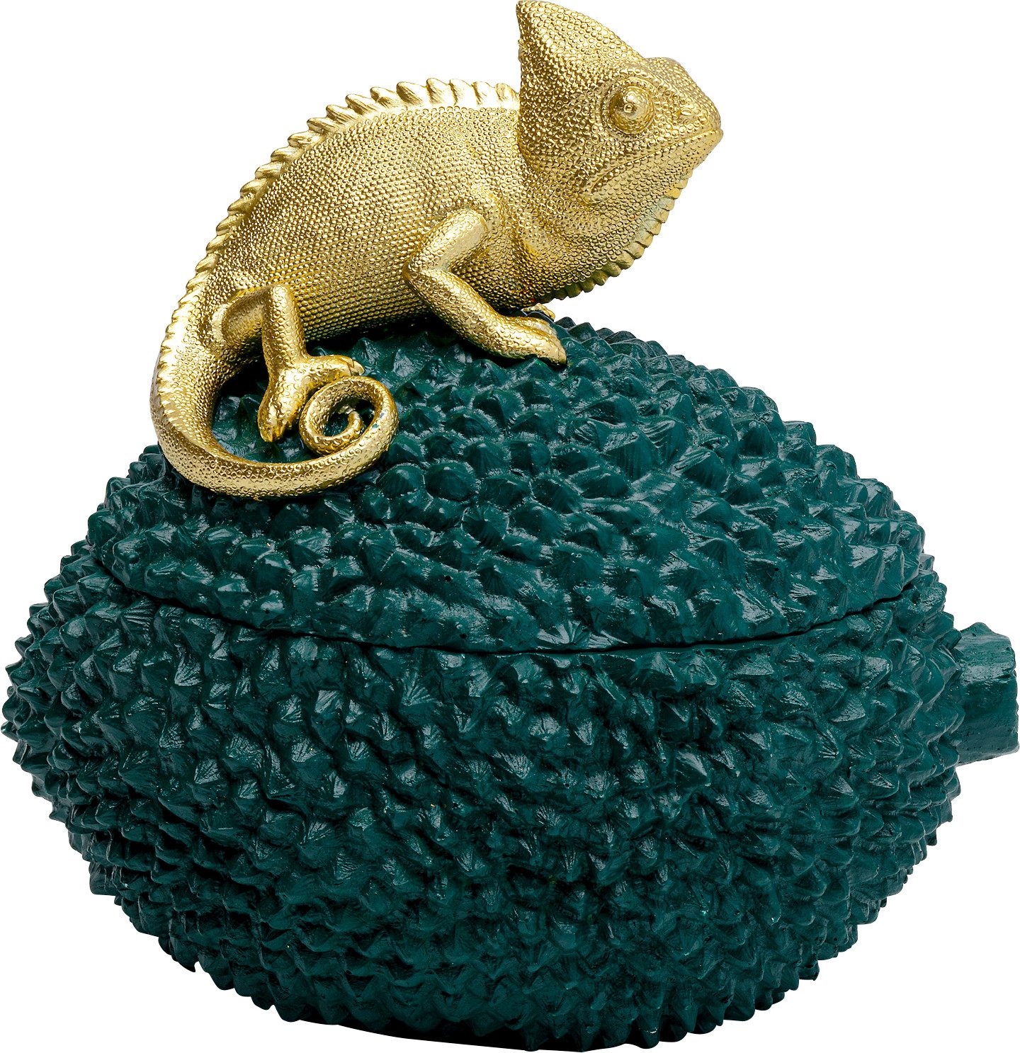 KARE Deko-Dose Chameleon, Höhe 20 cm, dunkelgrün, gold günstig online kaufen