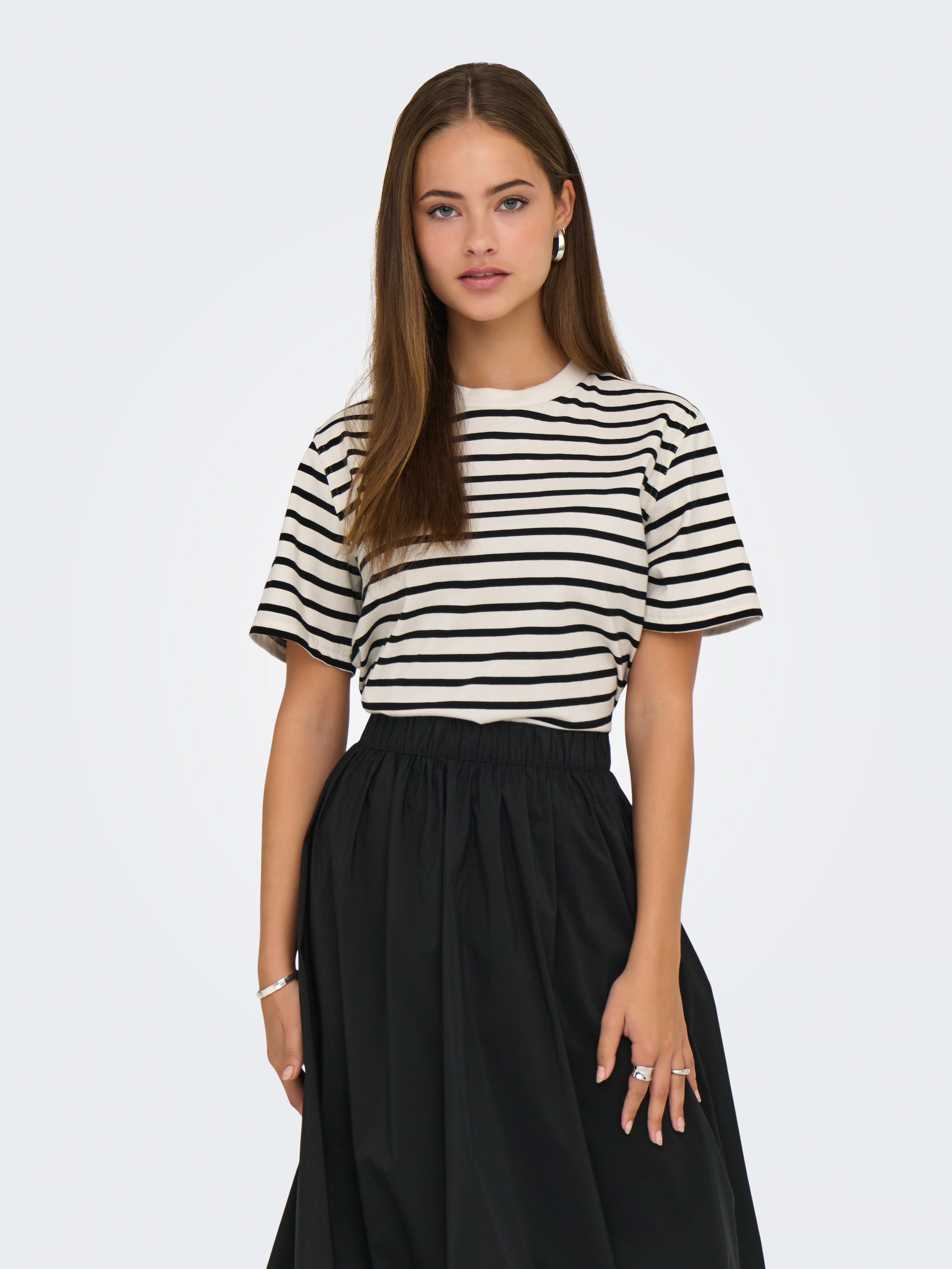 ONLY Kurzarmshirt "ONLLIVINA S/S STRIPE TEE JRS NOOS" günstig online kaufen