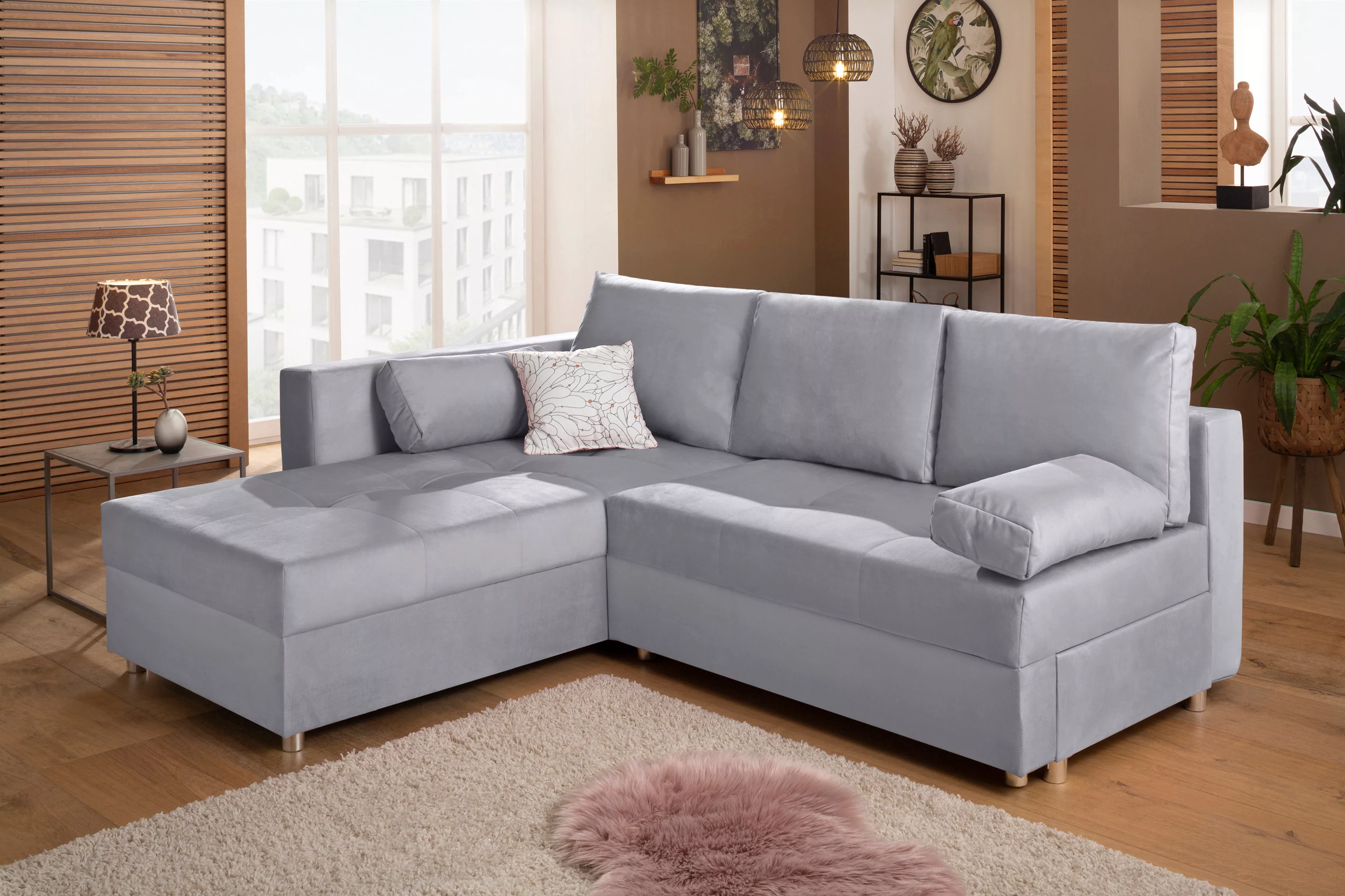 Home affaire Ecksofa "Italia L-Form", mit Bettfunktion und Bettkasten, Fede günstig online kaufen