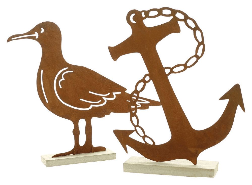 Home-trends24.de Tierfigur Möwe & Anker Rost günstig online kaufen