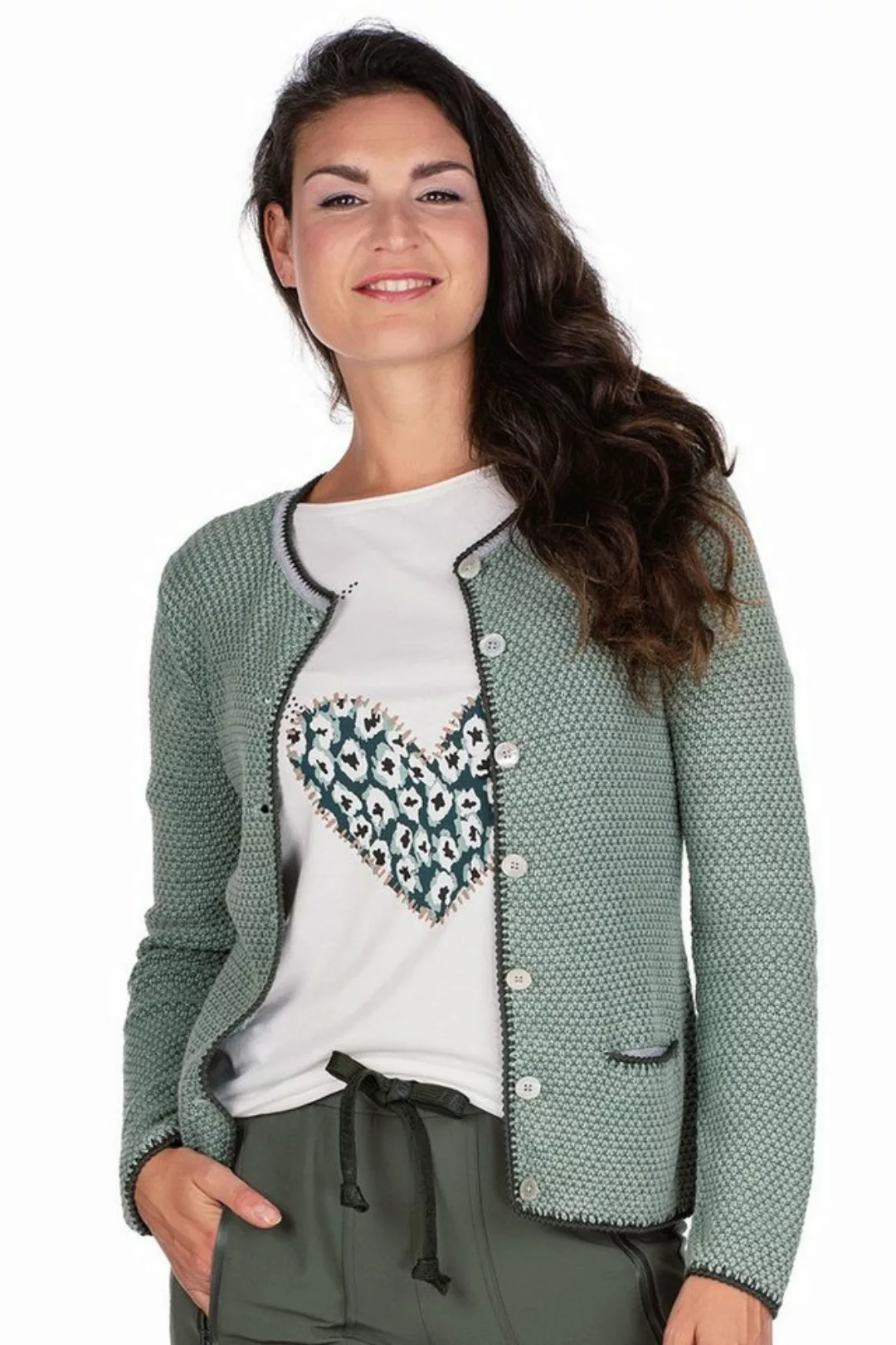 Lieblingsstück Trachtenstrickjacke Trachten Strickjacke - ZARA 2 - salbeigr günstig online kaufen