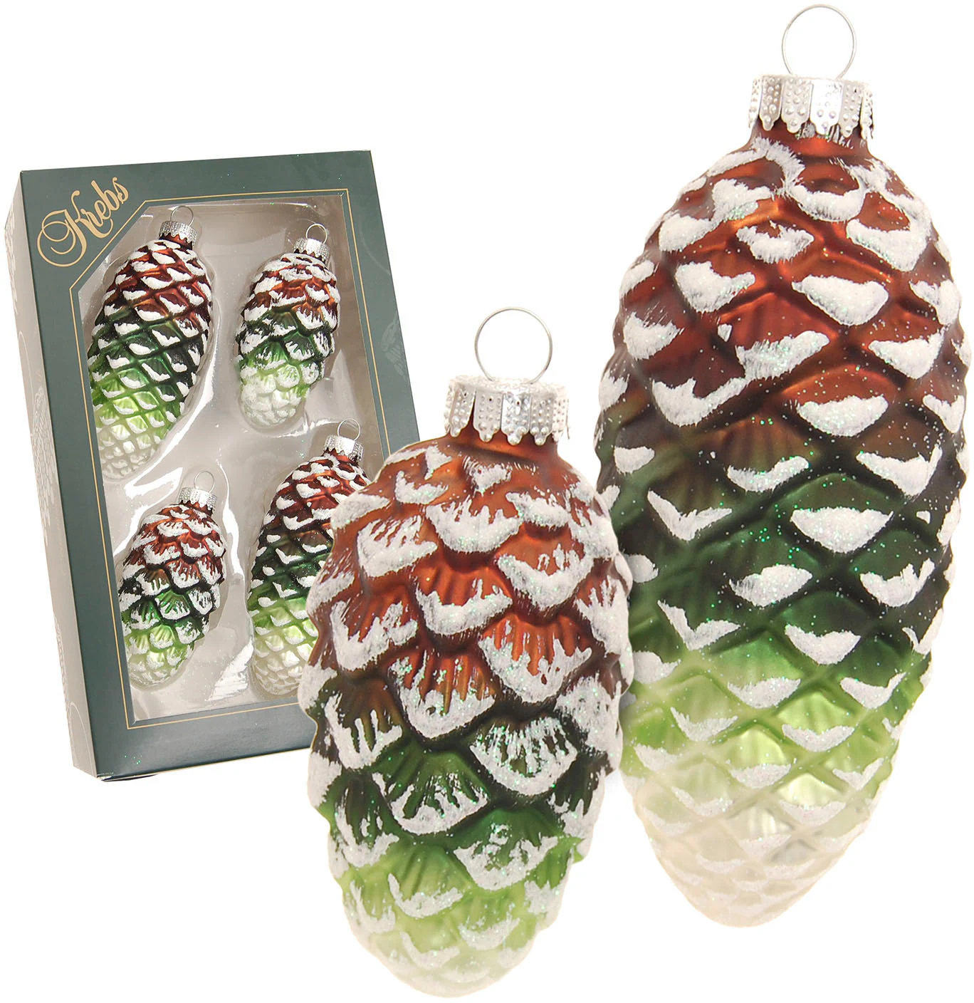 Krebs Glas Lauscha Christbaumschmuck "Glas-Tannenzapfen bunt, mit Glitter, günstig online kaufen