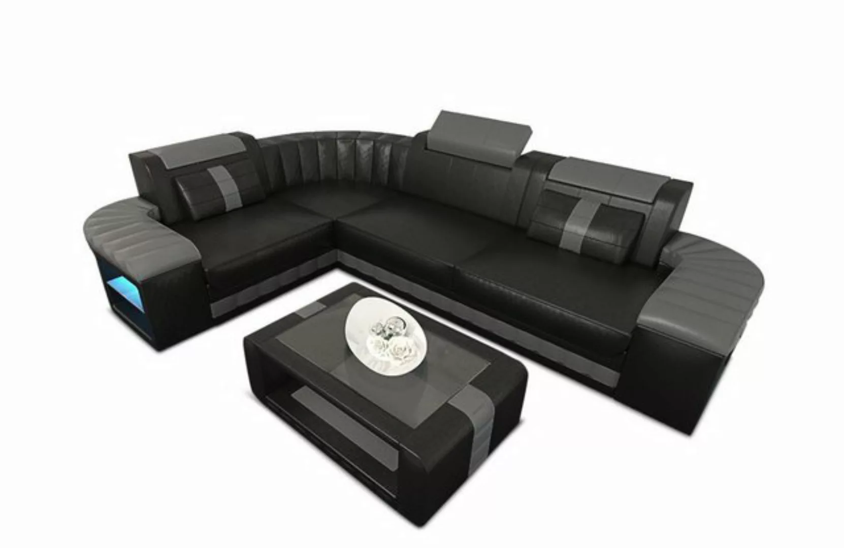 Sofa Dreams Ecksofa Ledercouch Ledersofa Bergamo L Form Leder Sofa, Couch, günstig online kaufen