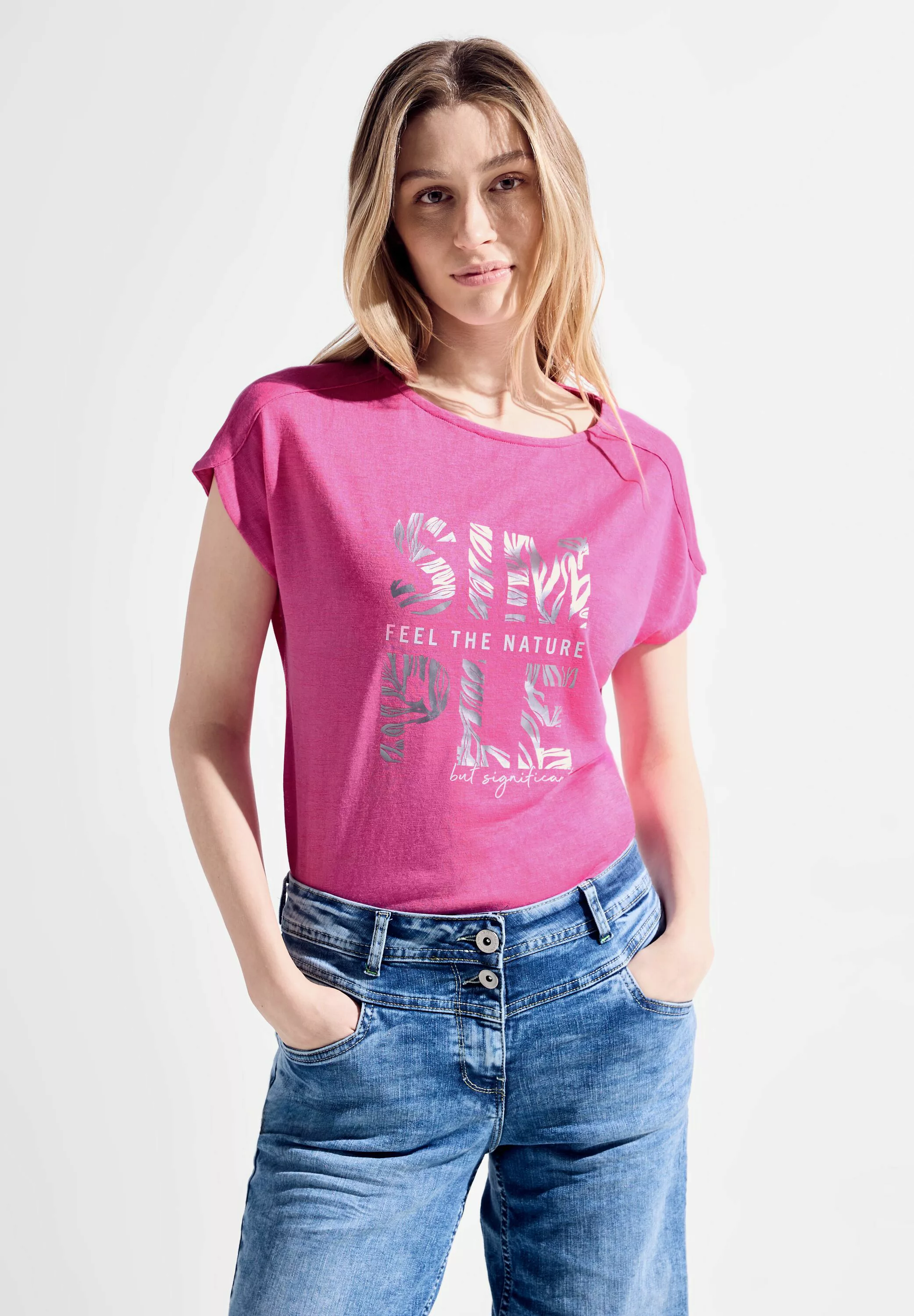 T-Shirt in Leinenoptik günstig online kaufen