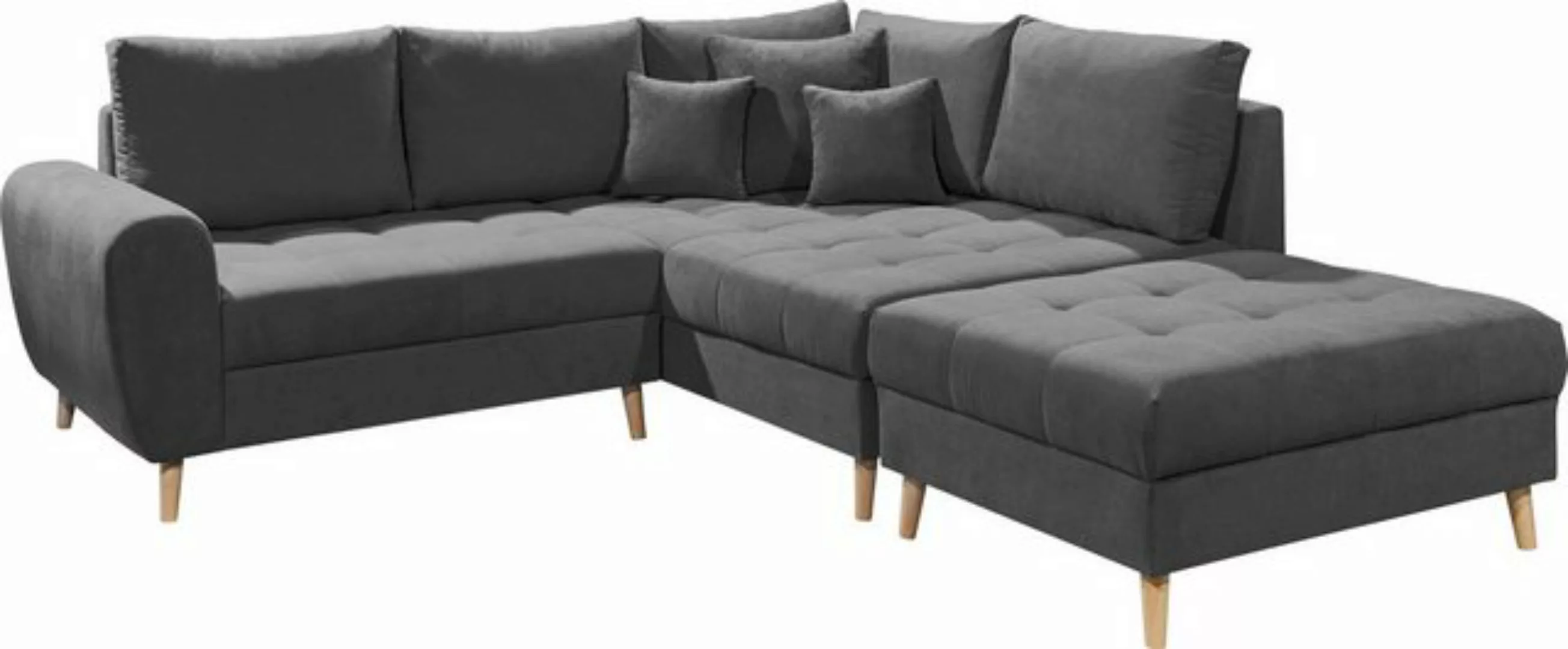 ED EXCITING DESIGN Ecksofa "Alice L-Form", (Set), mit Hocker, Rückenkissen, günstig online kaufen