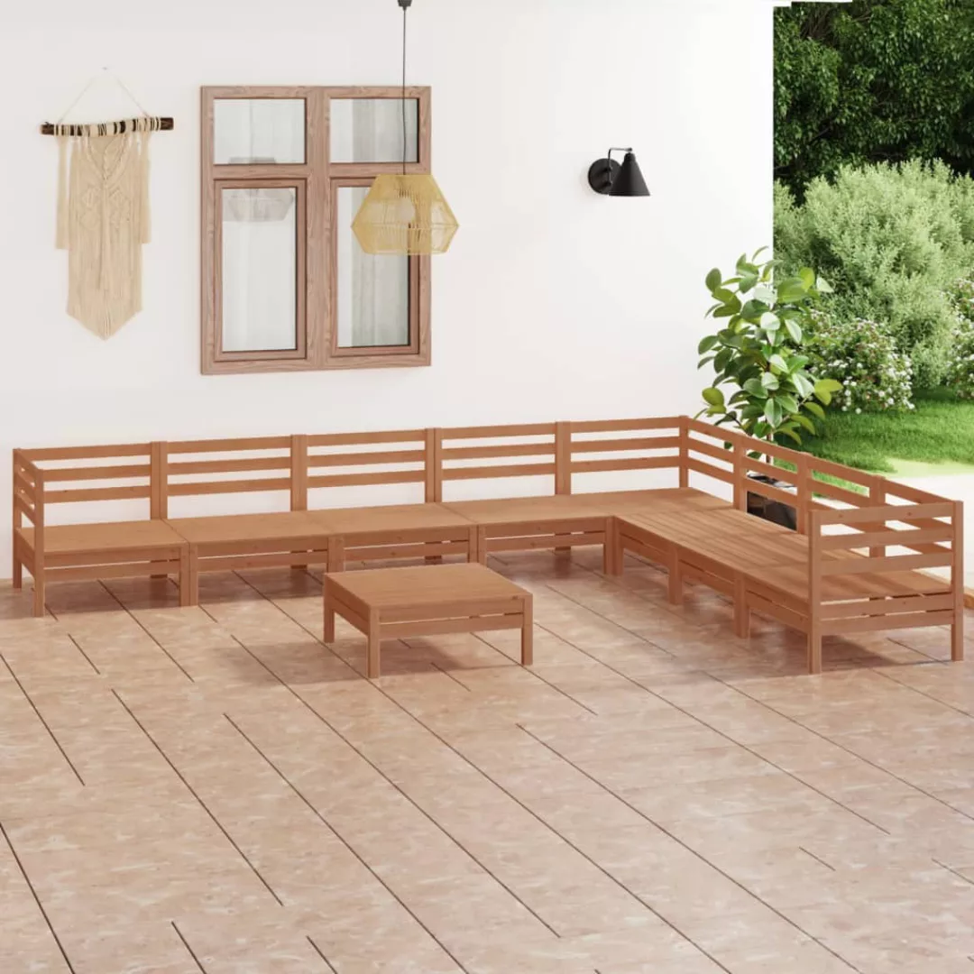 9-tlg. Garten-lounge-set Massivholz Kiefer Honigbraun günstig online kaufen