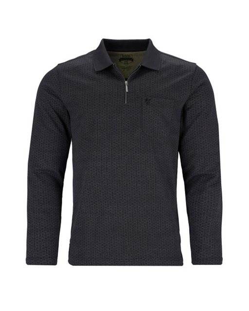 Hajo Langarm-Poloshirt Softknit-Polo mit Alloverdruck günstig online kaufen