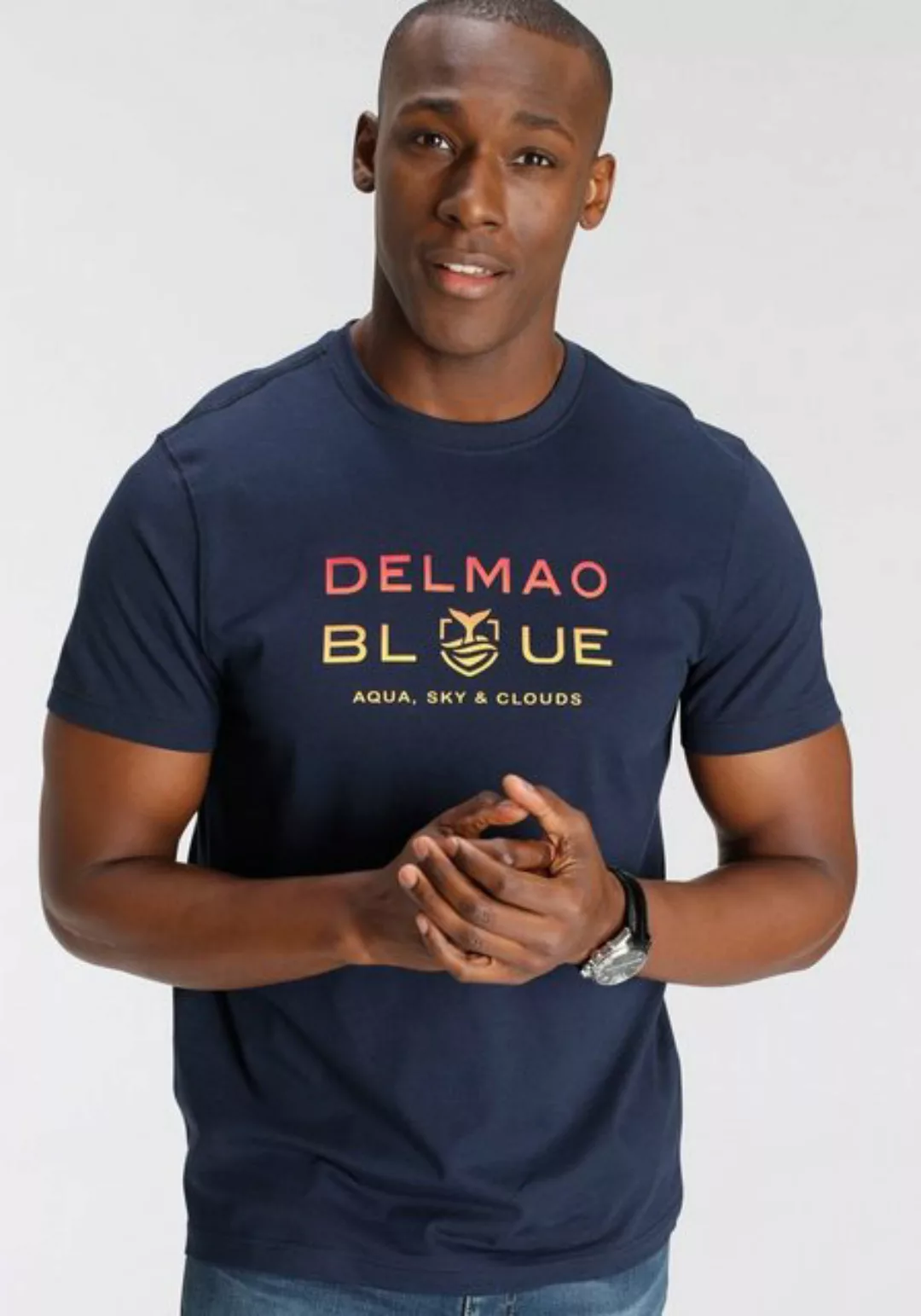 DELMAO T-Shirt, Kurzarm, bedruckt, Rundhals, aus 100% Baumwolle günstig online kaufen