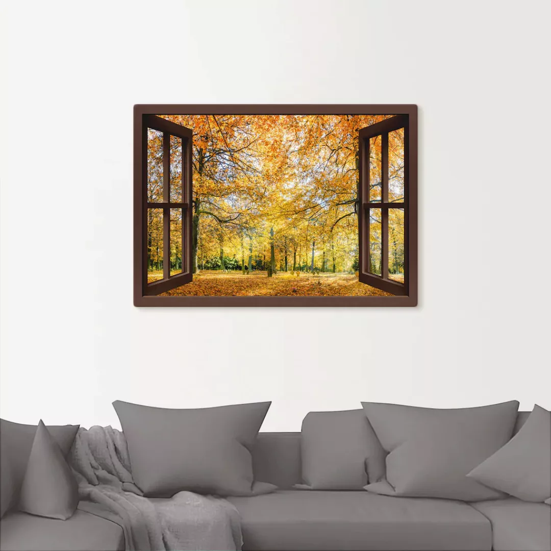 Artland Wandbild »Fensterblick - Herbstwald Panorama«, Fensterblick, (1 St. günstig online kaufen