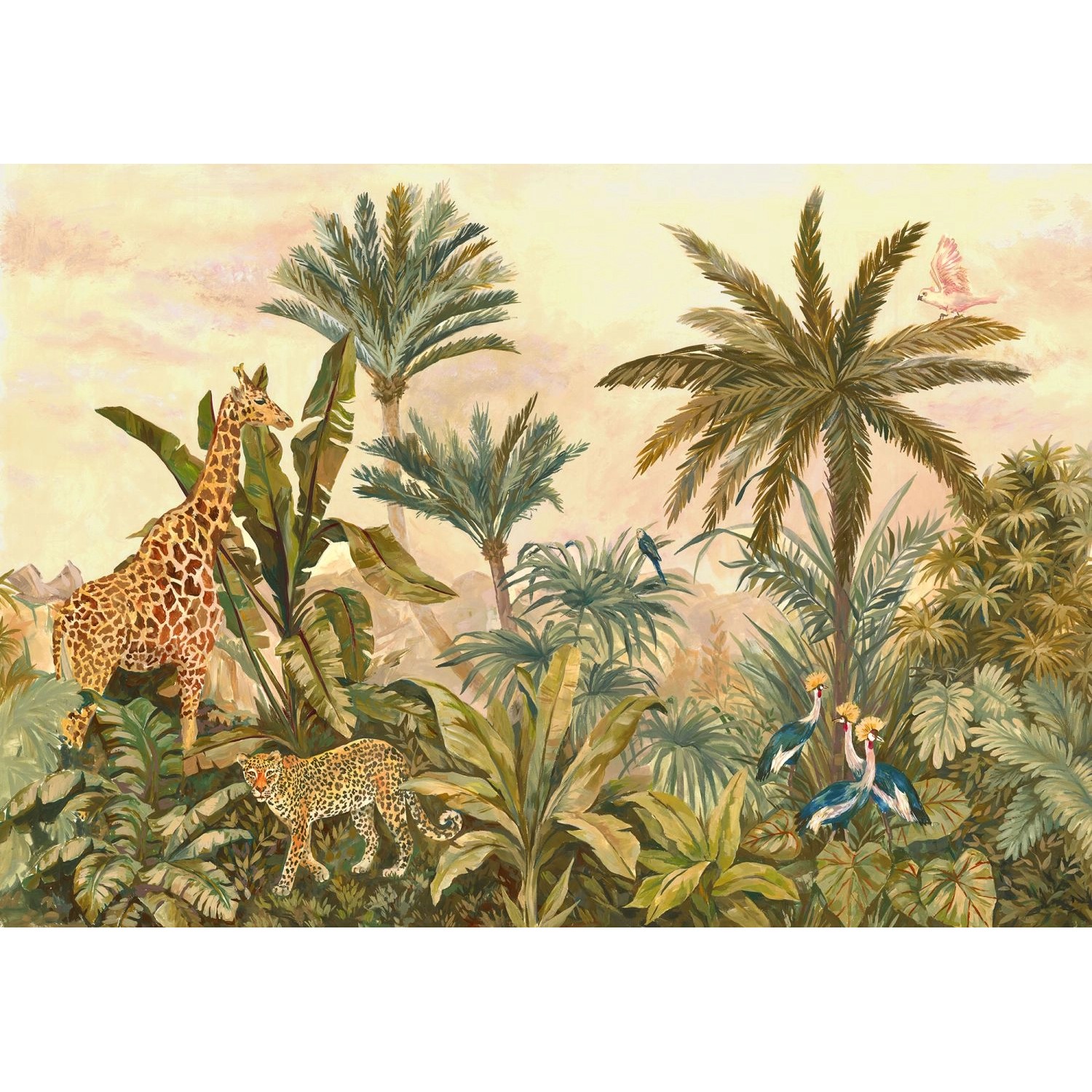 Komar Fototapete Tropical Vintage Garden Grün 400 x 280 cm 610862 günstig online kaufen