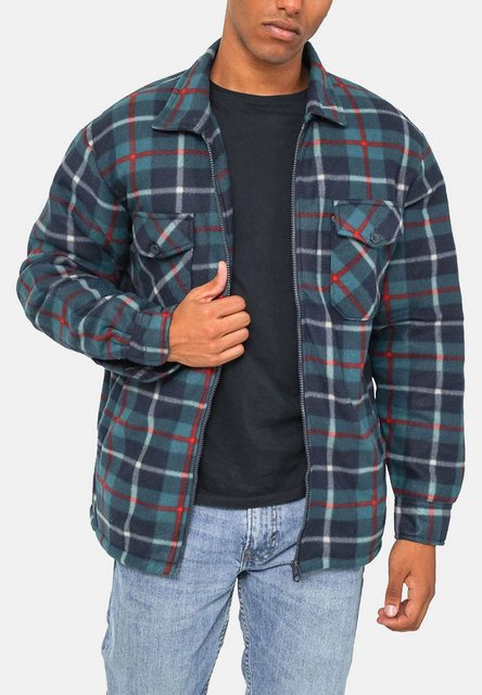 Egomaxx Blouson Fleece Hemd Holzfäller Jacke Kariert Gefüttert 2575 in Grün günstig online kaufen