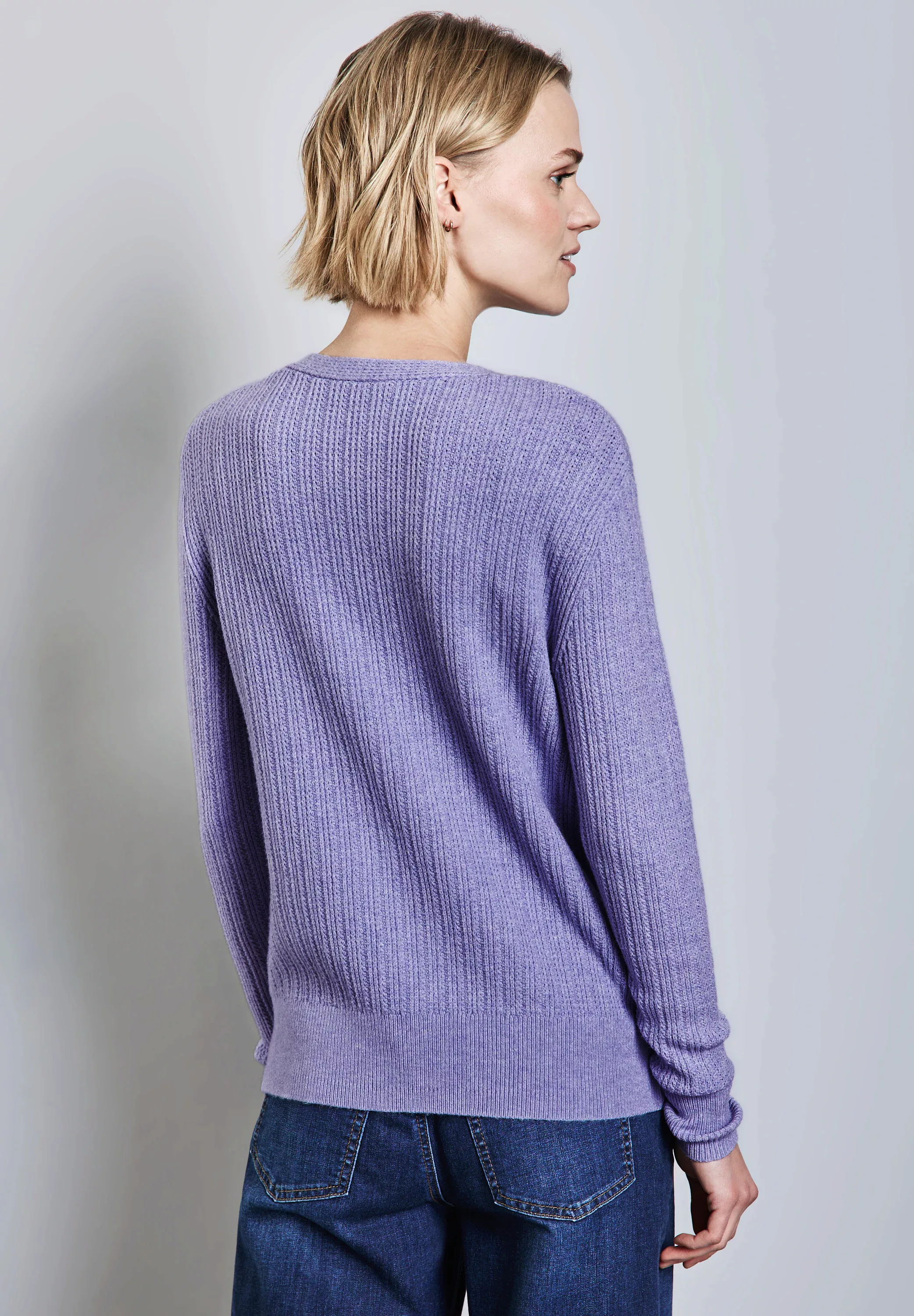 STREET ONE Strickpullover, mit Rippstrick-Struktur günstig online kaufen