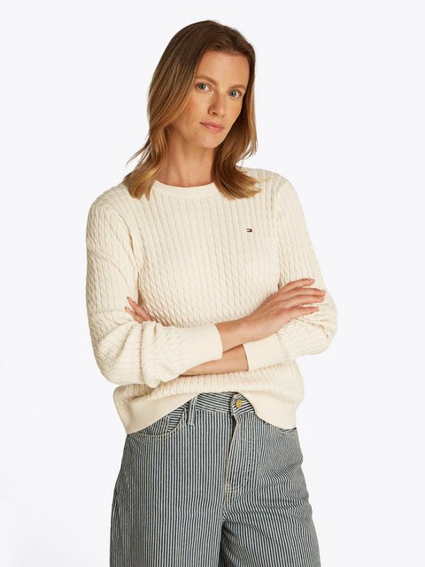 Tommy Hilfiger Rundhalspullover CO CABLE C-NK LS SWEATER mit Zopfmuster günstig online kaufen