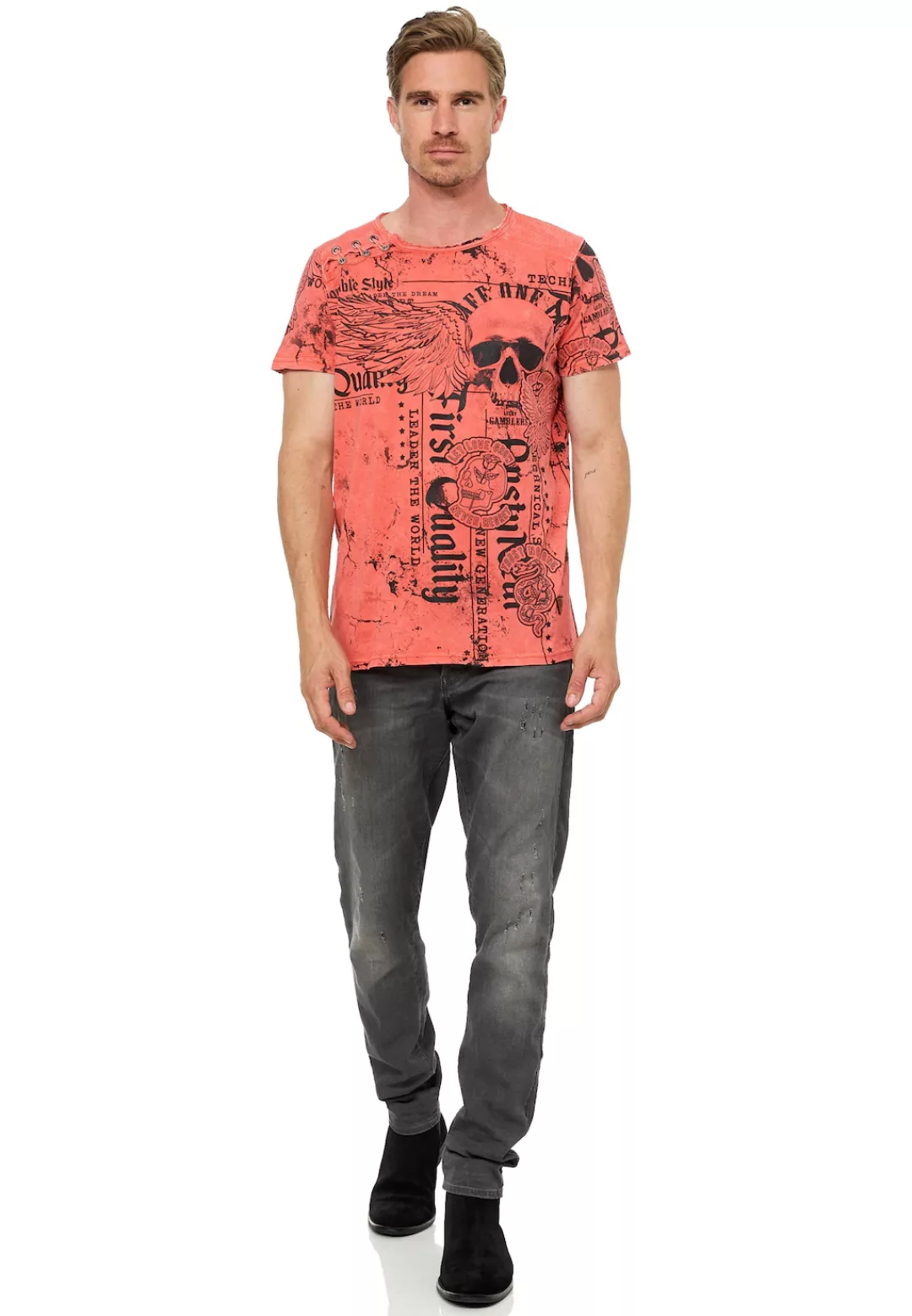 Rusty Neal T-Shirt "Rusty Neal", mit Allover-Print günstig online kaufen