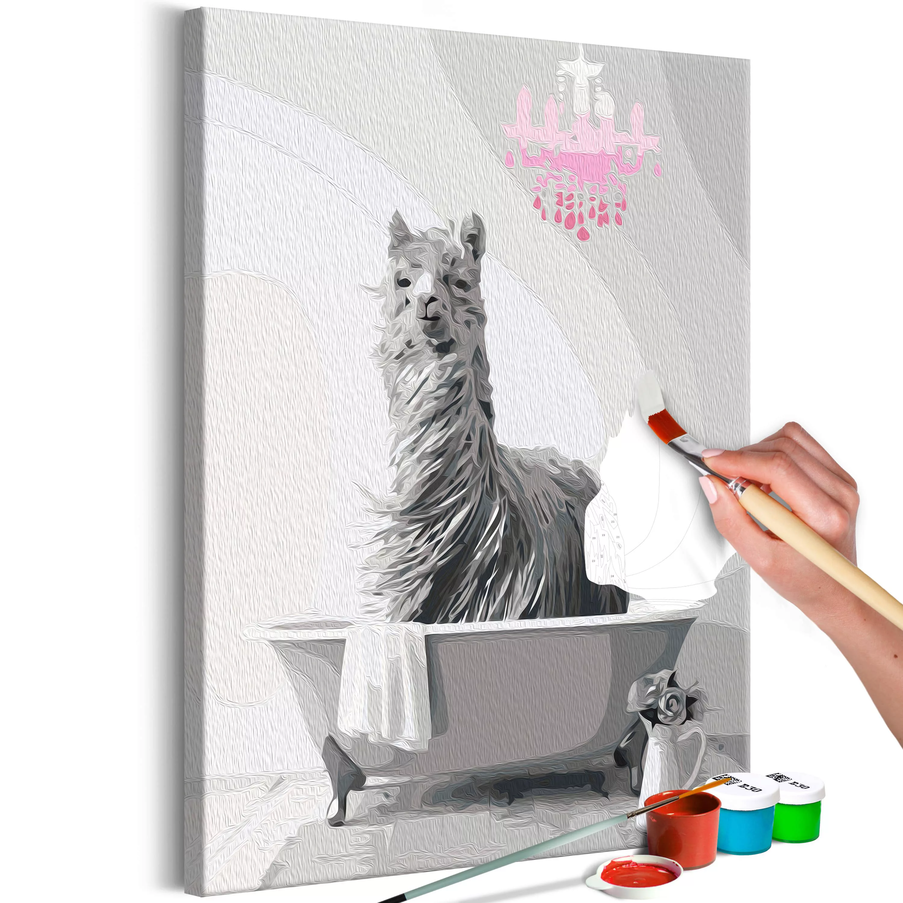 Malen nach Zahlen - Lama in the Bathtub günstig online kaufen