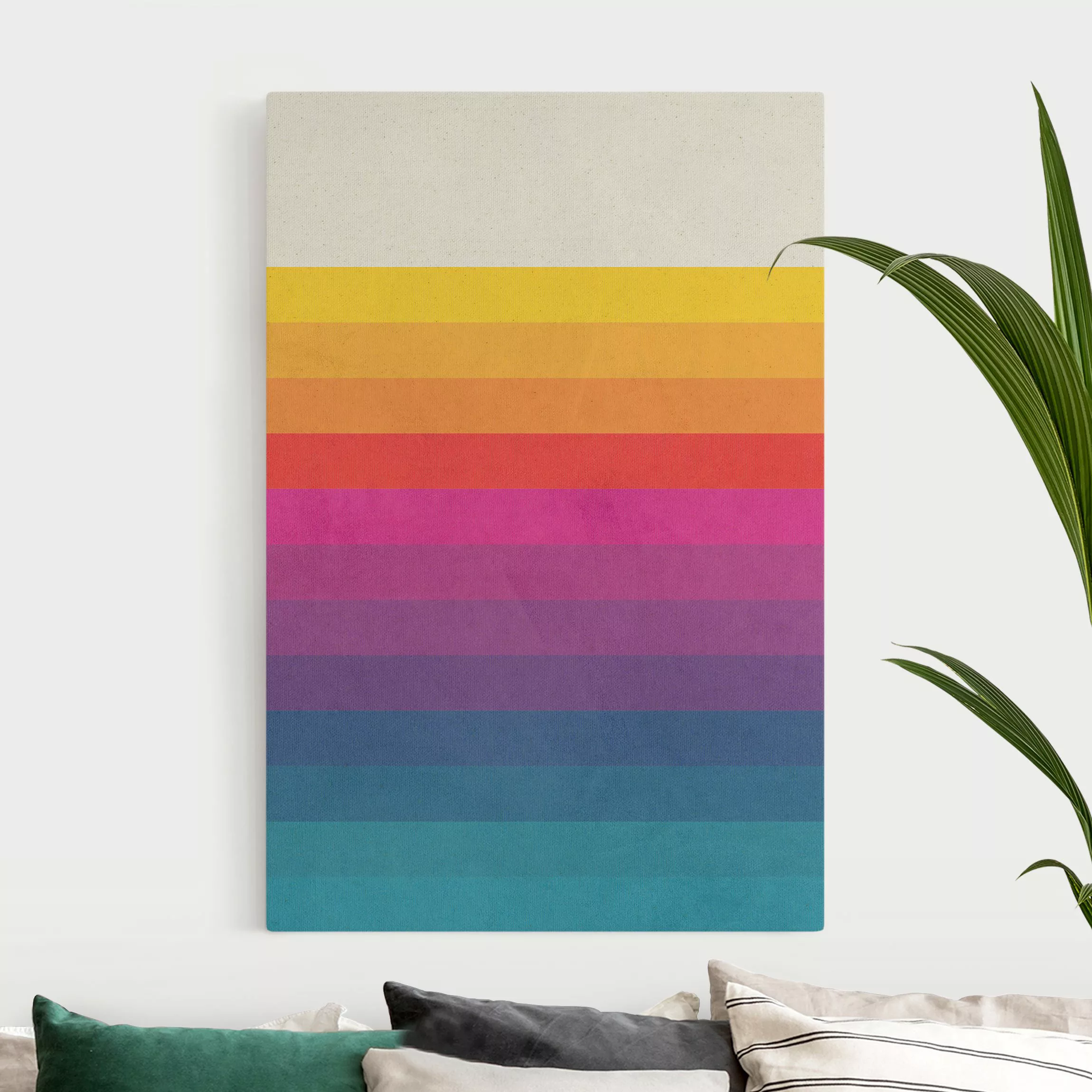 Leinwandbild auf Naturcanvas Retro Regenbogen Streifen günstig online kaufen