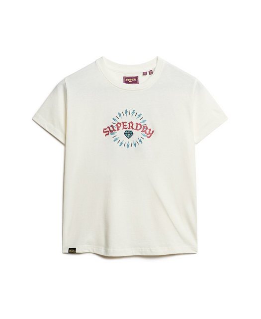 Superdry T-Shirt TATTOO RHINESTONE TEE Winter White günstig online kaufen