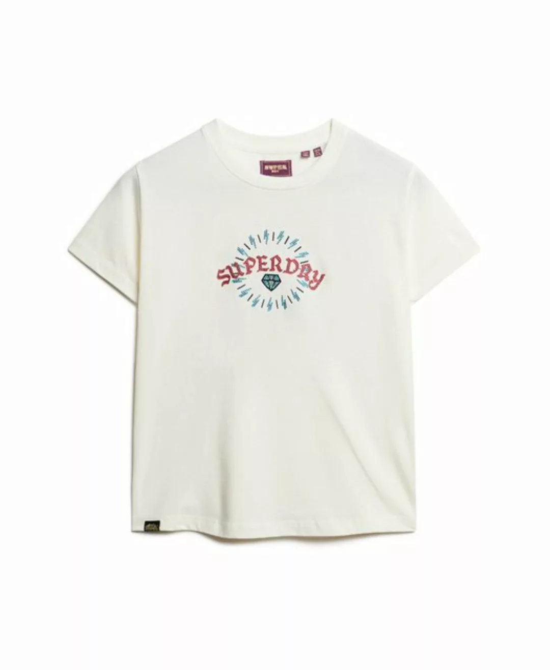 Superdry T-Shirt TATTOO RHINESTONE TEE Winter White günstig online kaufen