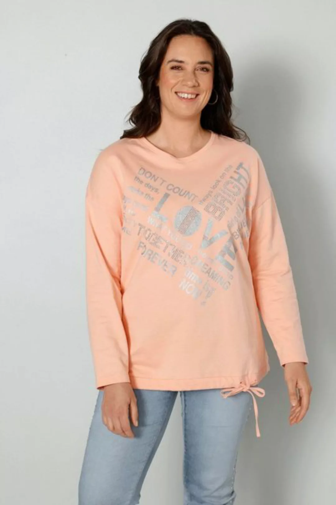 MIAMODA Sweatshirt Sweatshirt LOVE Saum-Bindeband günstig online kaufen