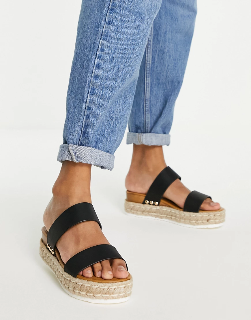 Call It Spring – Savannah – Pantolettensandalen im Espadrilles-Design in Sc günstig online kaufen