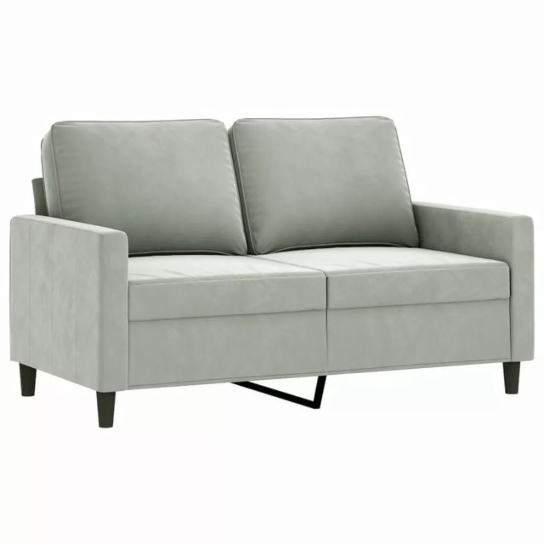 vidaXL Sofa 2-Sitzer-Sofa Hellgrau 120 cm Samt günstig online kaufen