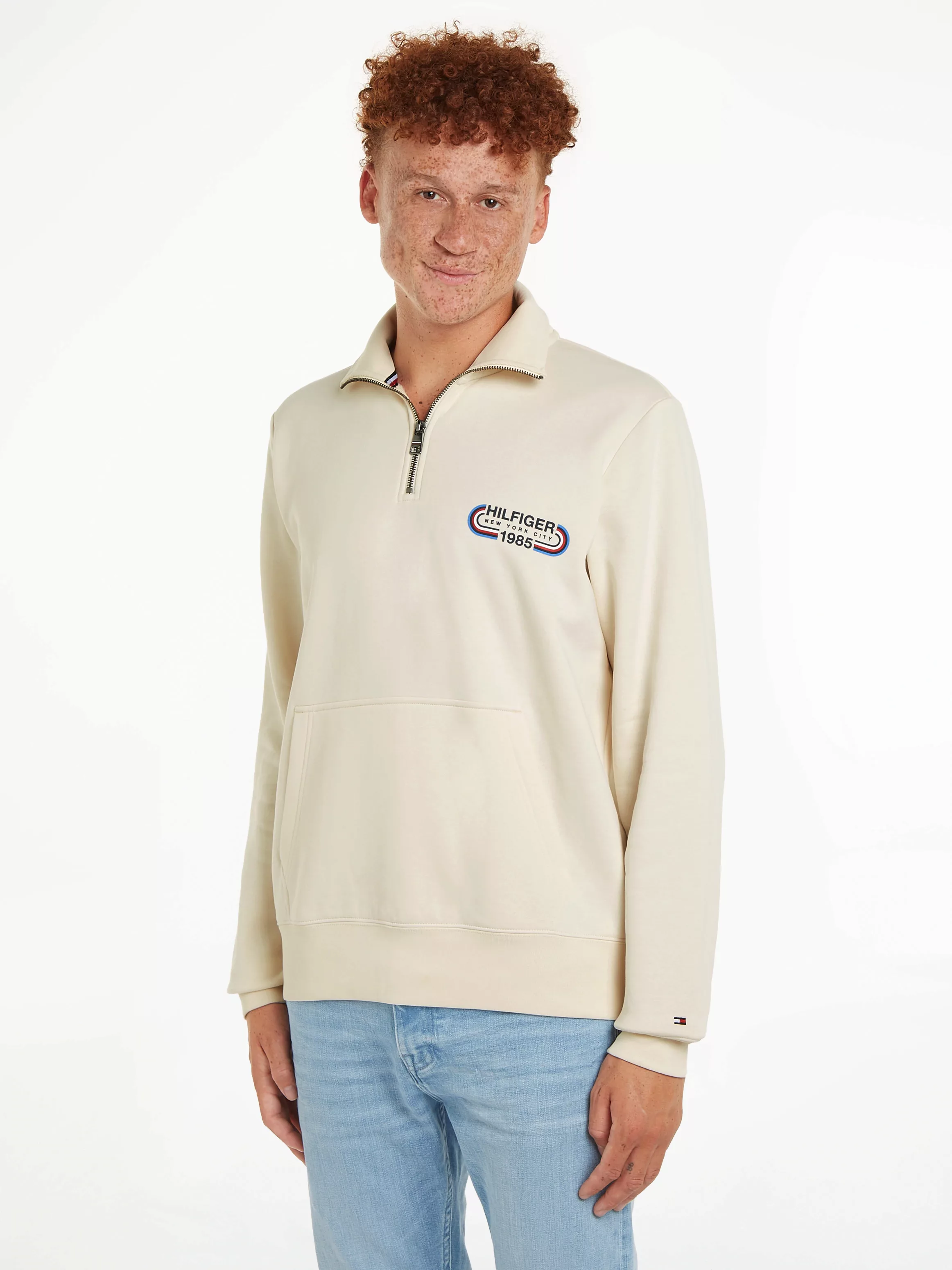 Tommy Hilfiger Sweatshirt HILFIGER TRACK GRAPHIC HALF ZIP günstig online kaufen