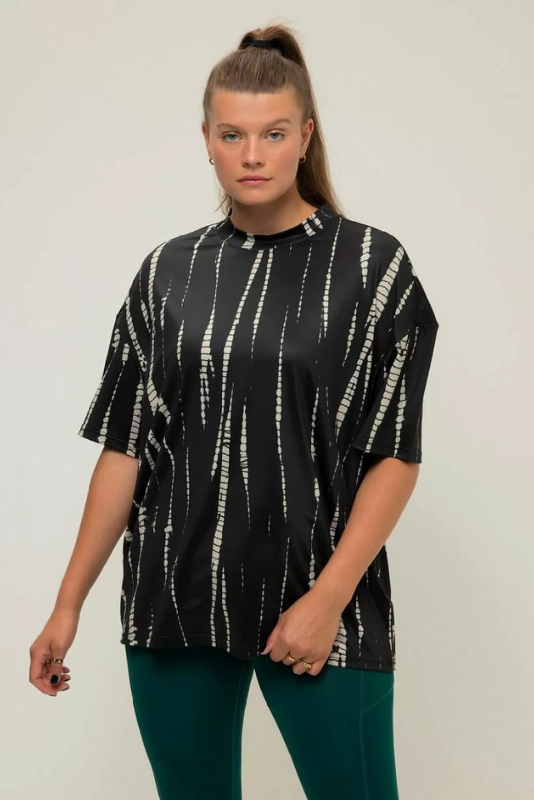 Studio Untold Rundhalsshirt T-Shirt oversized Batik Print Rundhals Halbarm günstig online kaufen