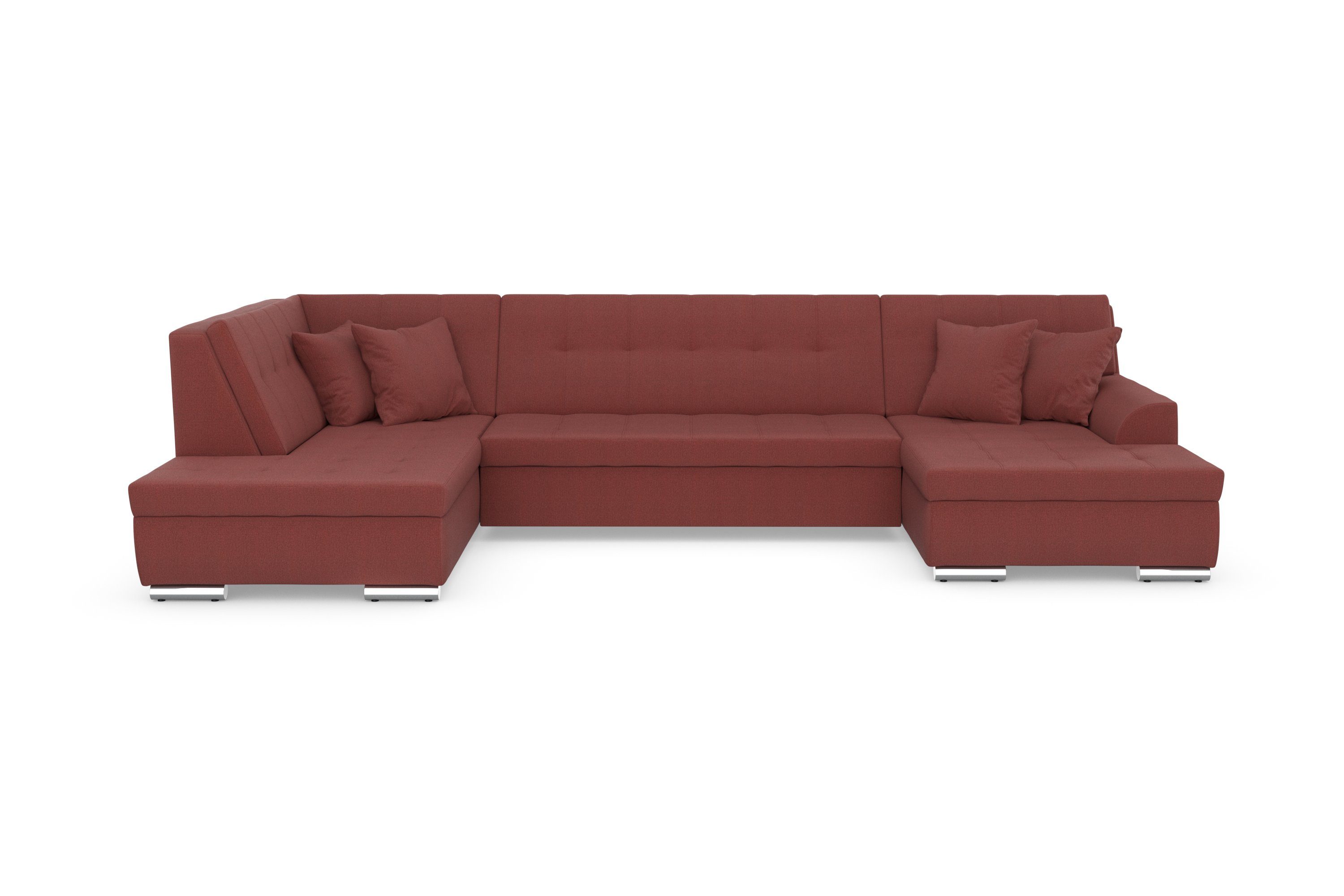 DOMO collection Wohnlandschaft "Treviso incl. Zierkissen, moderne Steppung, günstig online kaufen