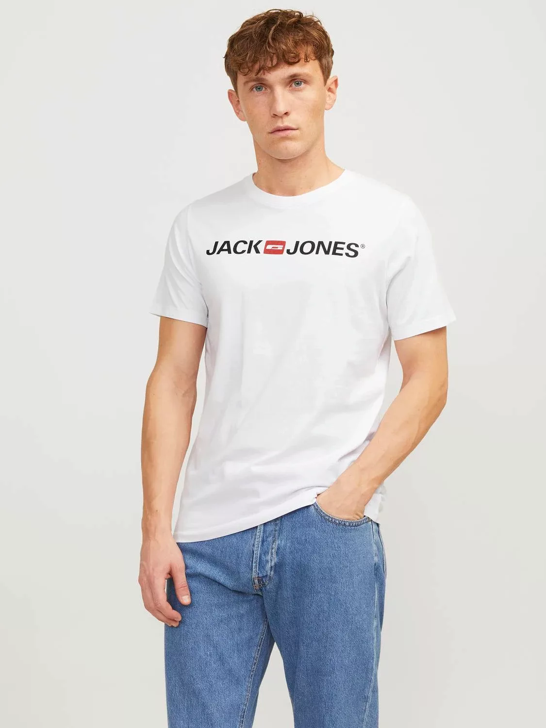 Jack & Jones T-Shirt Corp Logo Tee SS Crew Neck 3PK mit großem Marken-Logo günstig online kaufen
