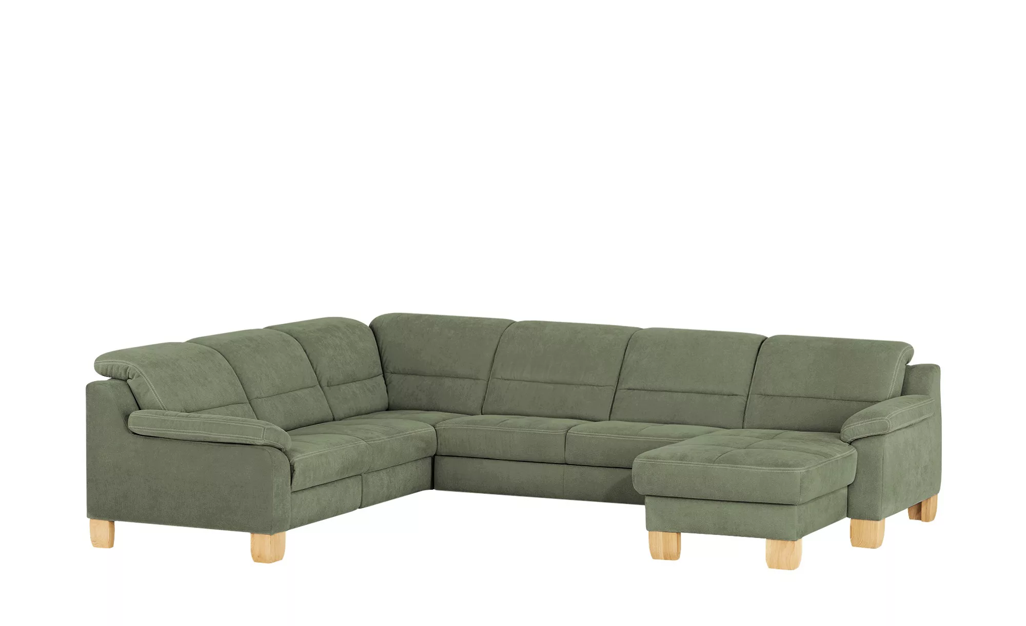 meinSofa Wohnlandschaft aus Mikrofaser Hanna ¦ grün ¦ Maße (cm): B: 322 H: günstig online kaufen