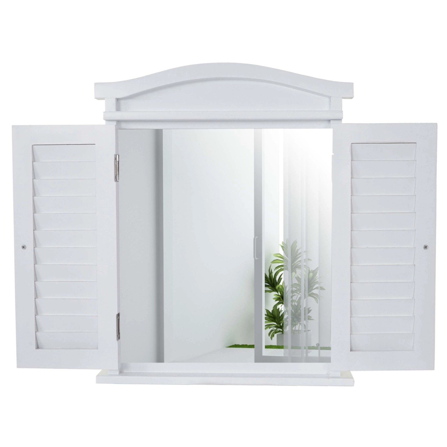 MCW Wandspiegel mit Fensterläden Weiß Lackiert günstig online kaufen