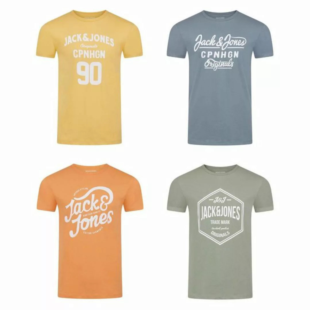 Jack & Jones JJLINO Herren Rundhals T-Shirt Regular Fit 4er Pack günstig online kaufen