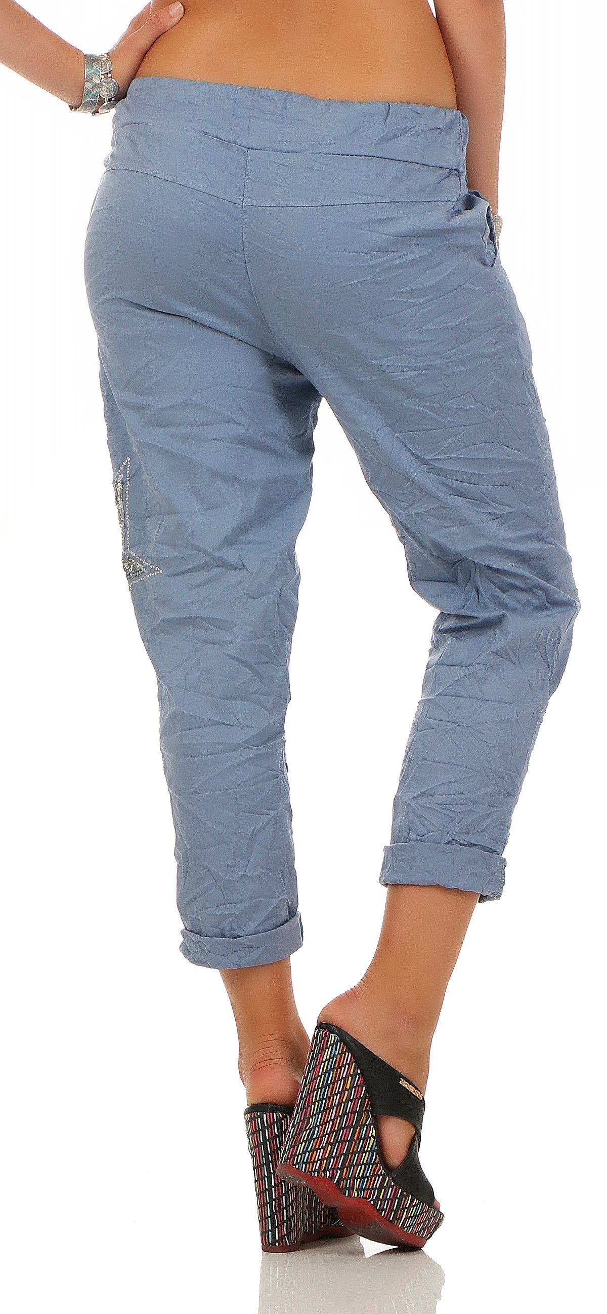 Mississhop Chinohose Trendige Jogger-Hose mit Print günstig online kaufen