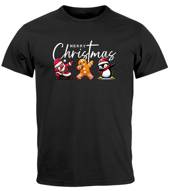 MoonWorks Print-Shirt Herren T-Shirt Weihnachtsshirt Merry Christmas Dabbin günstig online kaufen