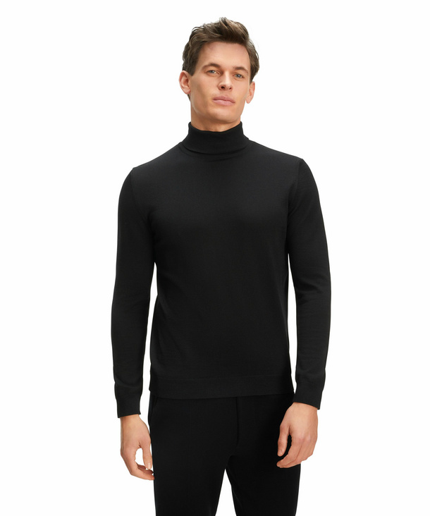 FALKE Herren Pullover Rollkragen, XL, Schwarz, Uni, Wolle, 60914-300005 günstig online kaufen